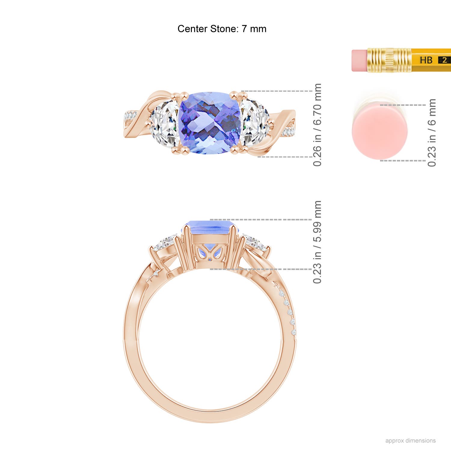 A - Tanzanite / 1.88 CT / 14 KT Rose Gold