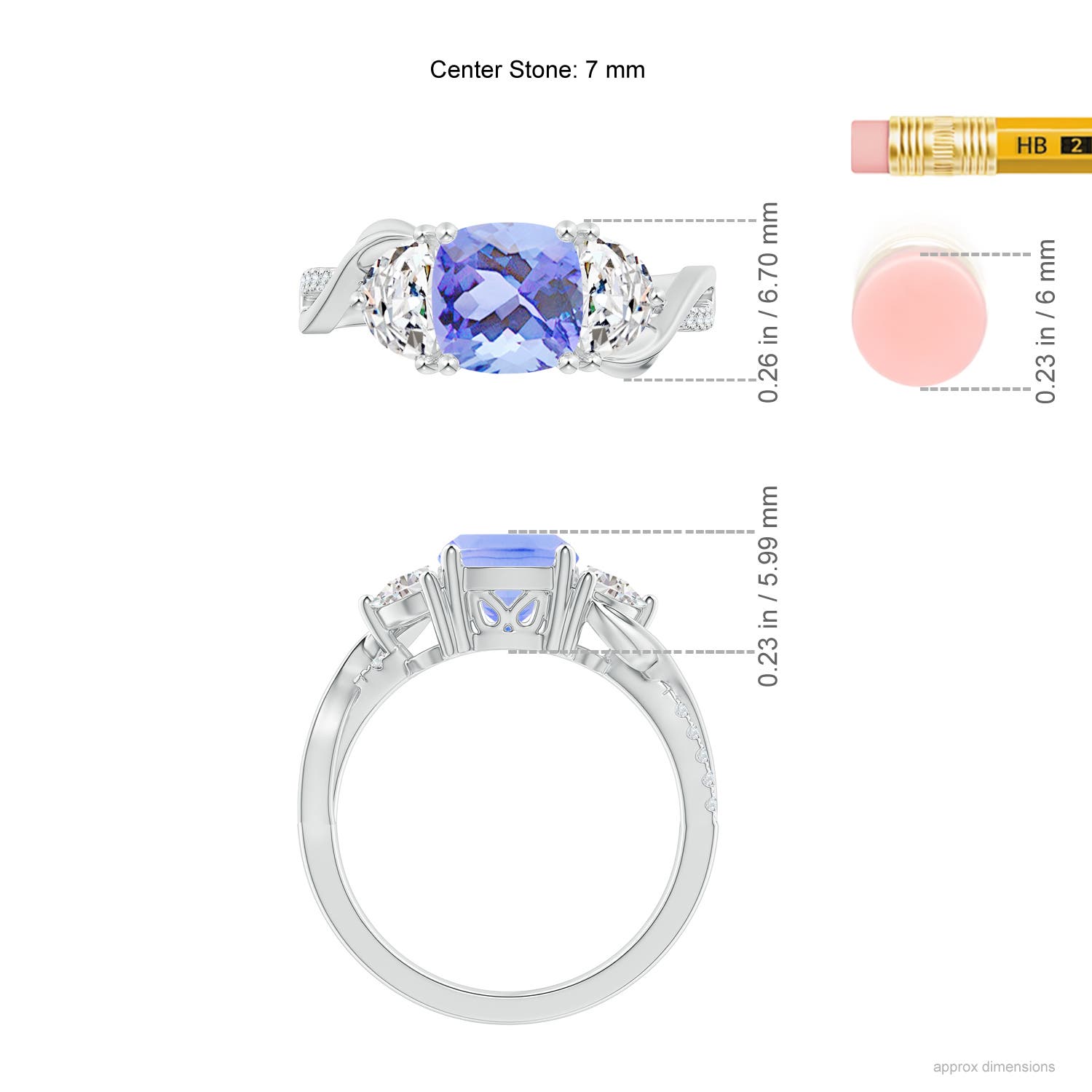 A - Tanzanite / 1.88 CT / 14 KT White Gold