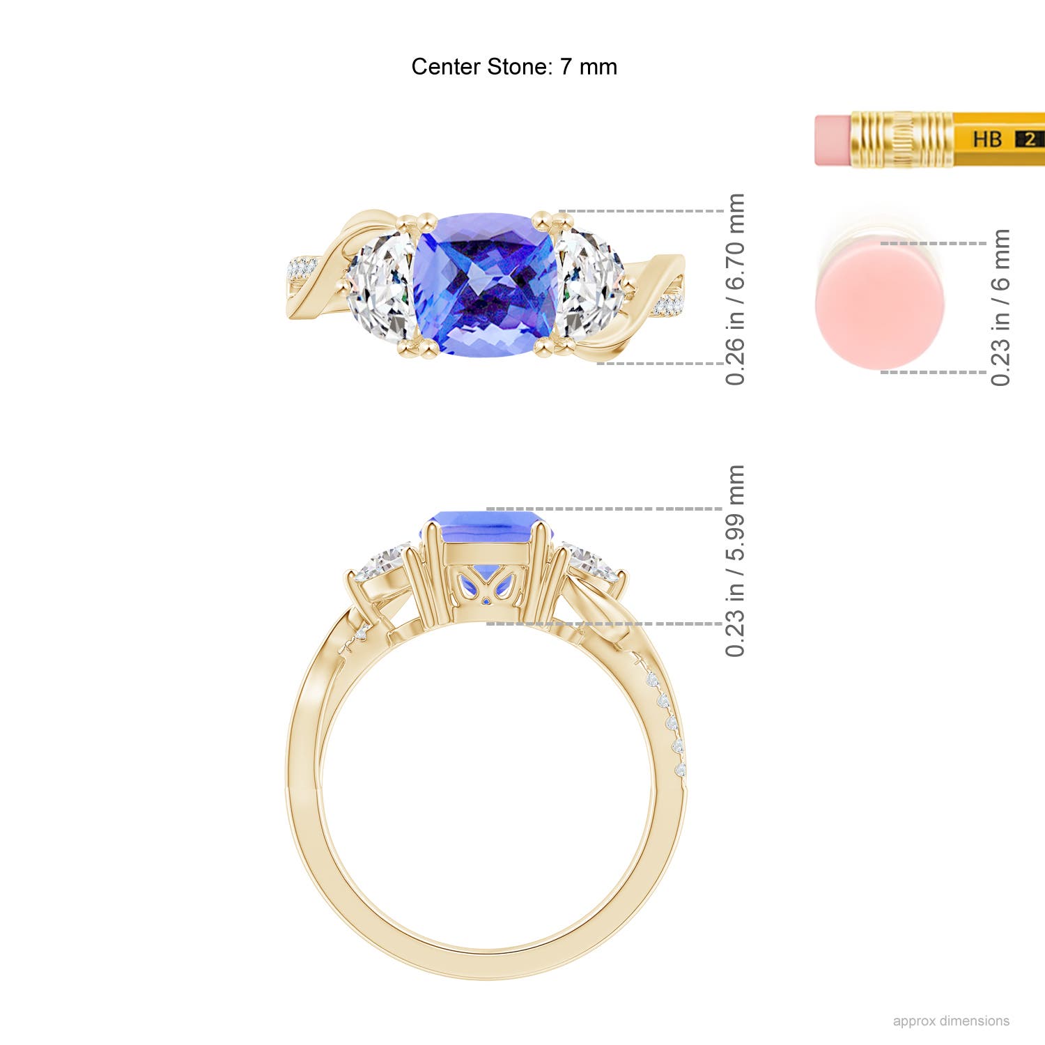 AA - Tanzanite / 1.88 CT / 14 KT Yellow Gold