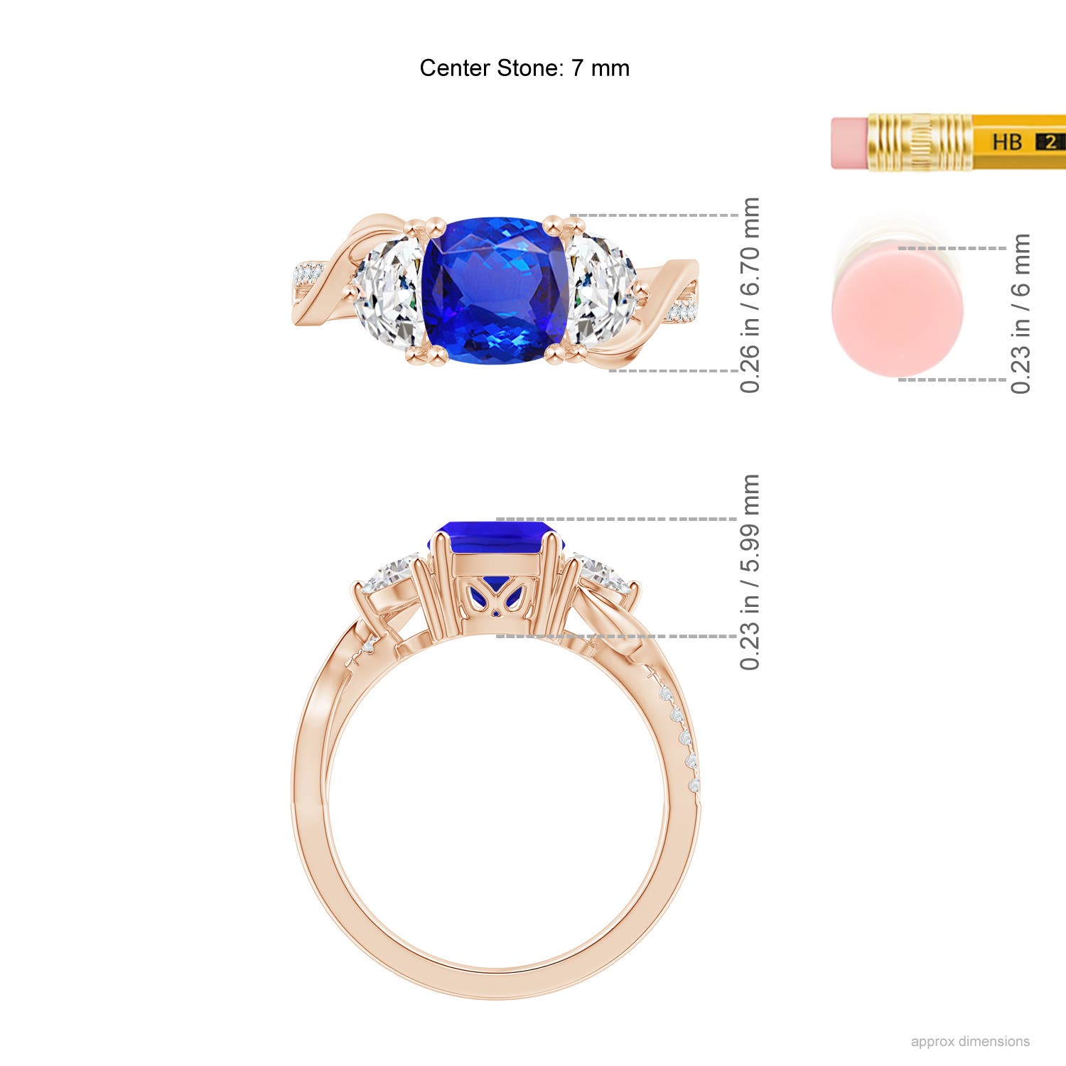 AAA - Tanzanite / 1.88 CT / 14 KT Rose Gold