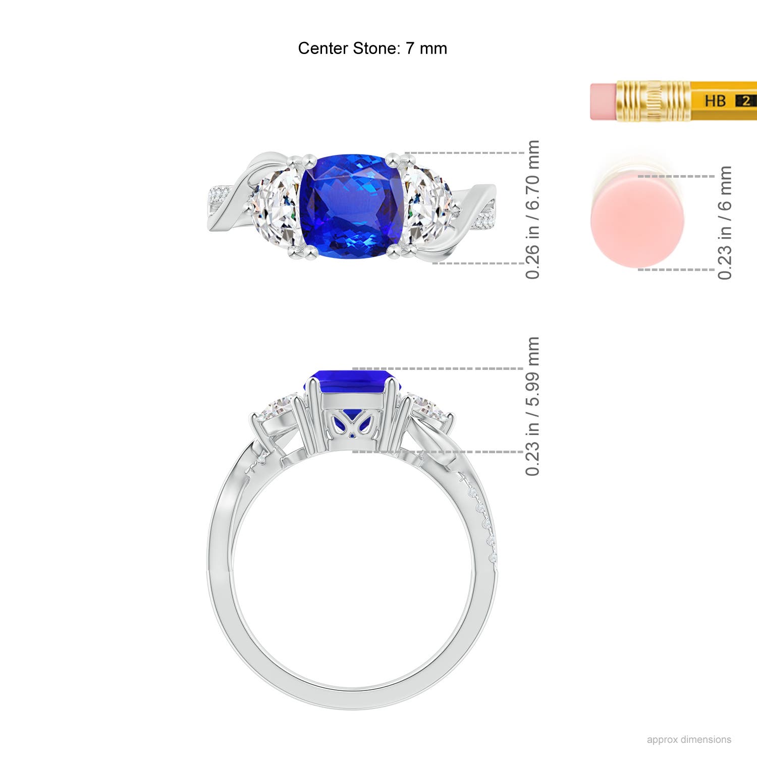 AAA - Tanzanite / 1.88 CT / 14 KT White Gold