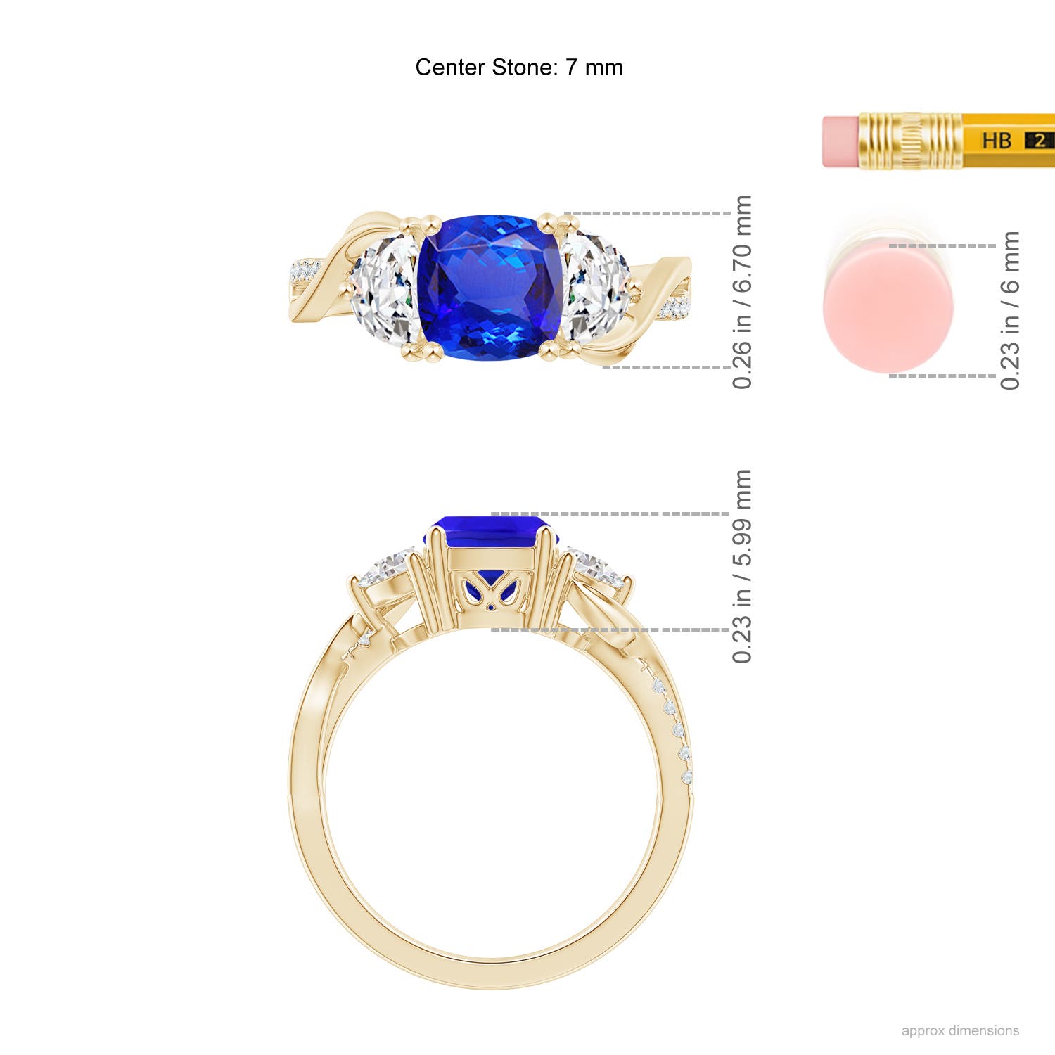 AAA - Tanzanite / 1.88 CT / 14 KT Yellow Gold