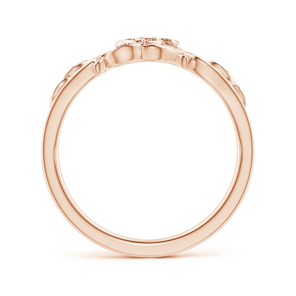 1.3mm AAAA Nature Inspired Pave-Set Coffee Diamond Leaf and Vine Ring in Rose Gold - side_1