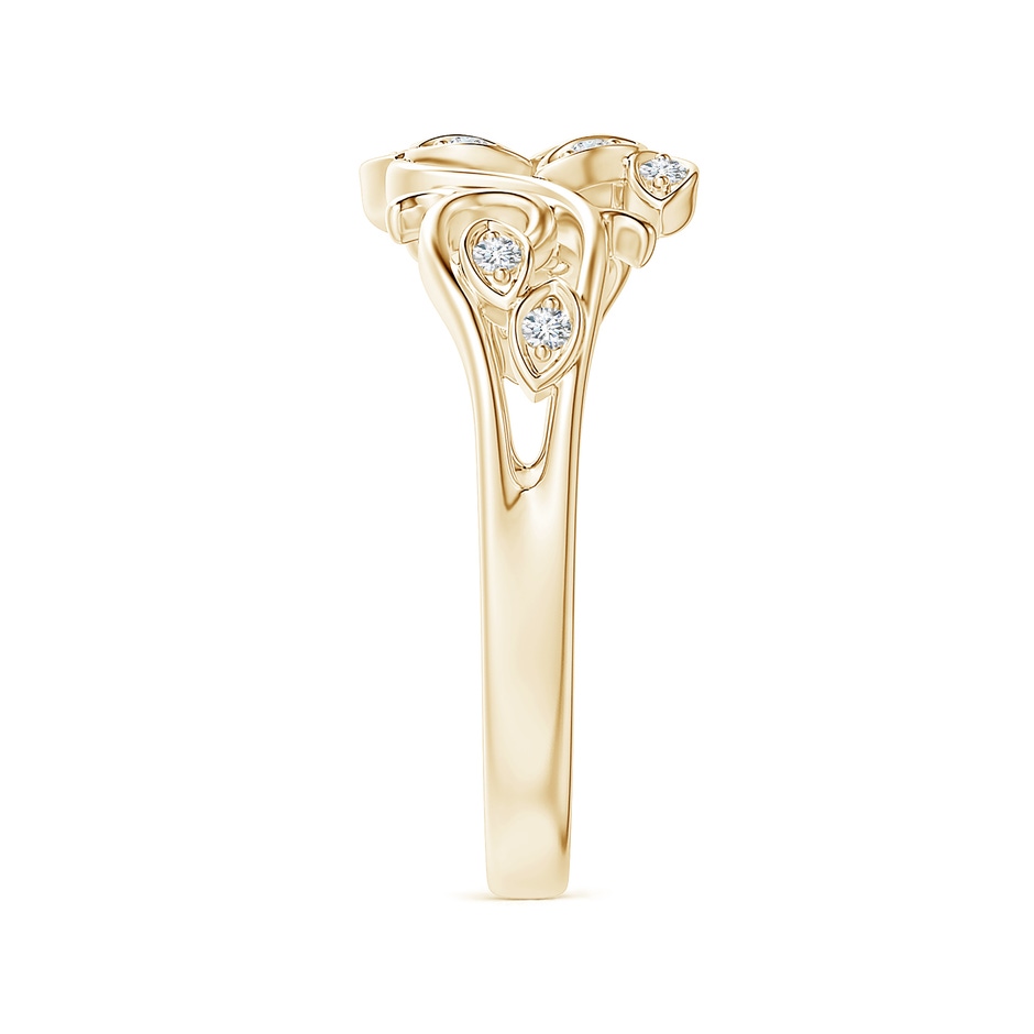 1.3mm GVS2 Nature Inspired Pave-Set Diamond Leaf and Vine Ring in Yellow Gold side-2