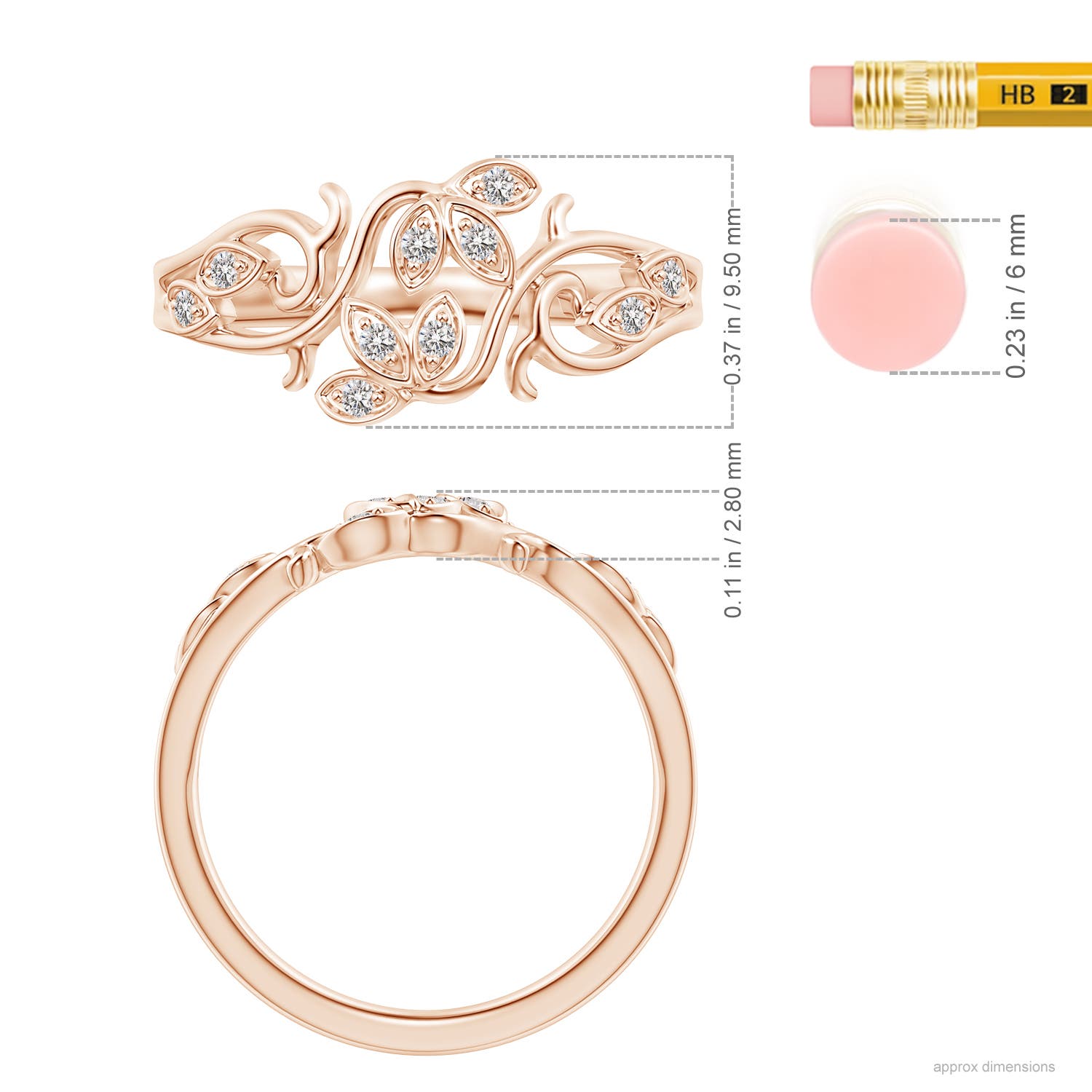 I-J, I1-I2 / 0.1 CT / 14 KT Rose Gold