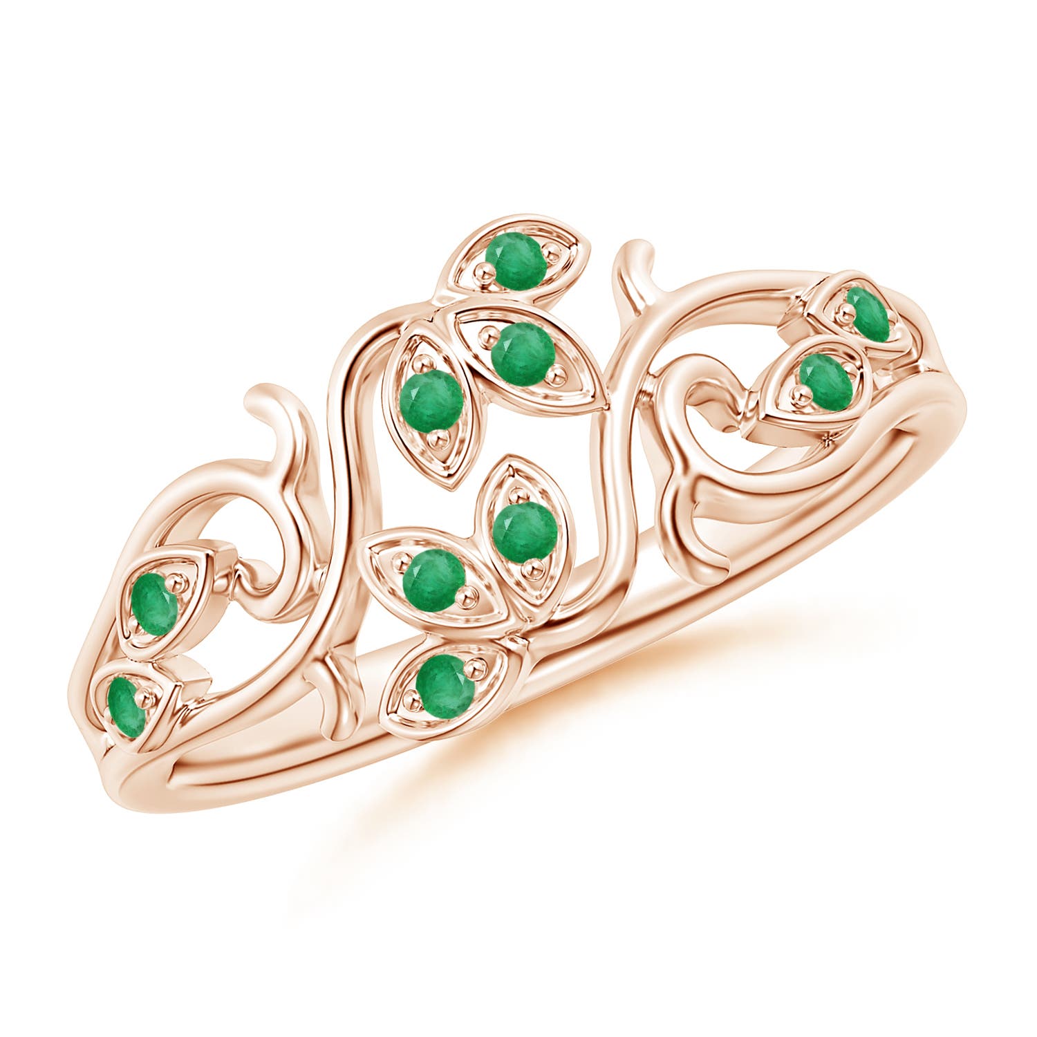 A - Emerald / 0.15 CT / 14 KT Rose Gold