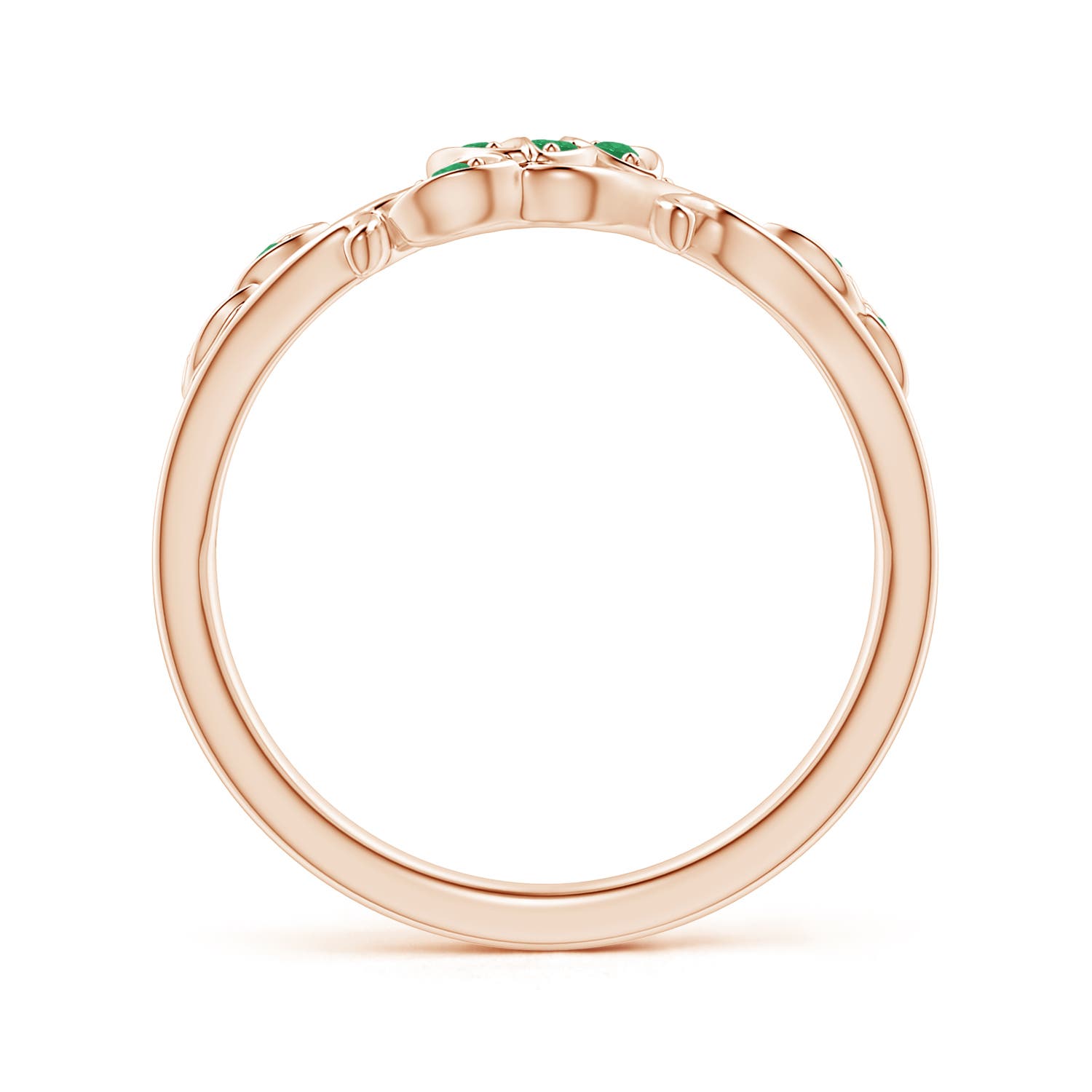 A - Emerald / 0.15 CT / 14 KT Rose Gold