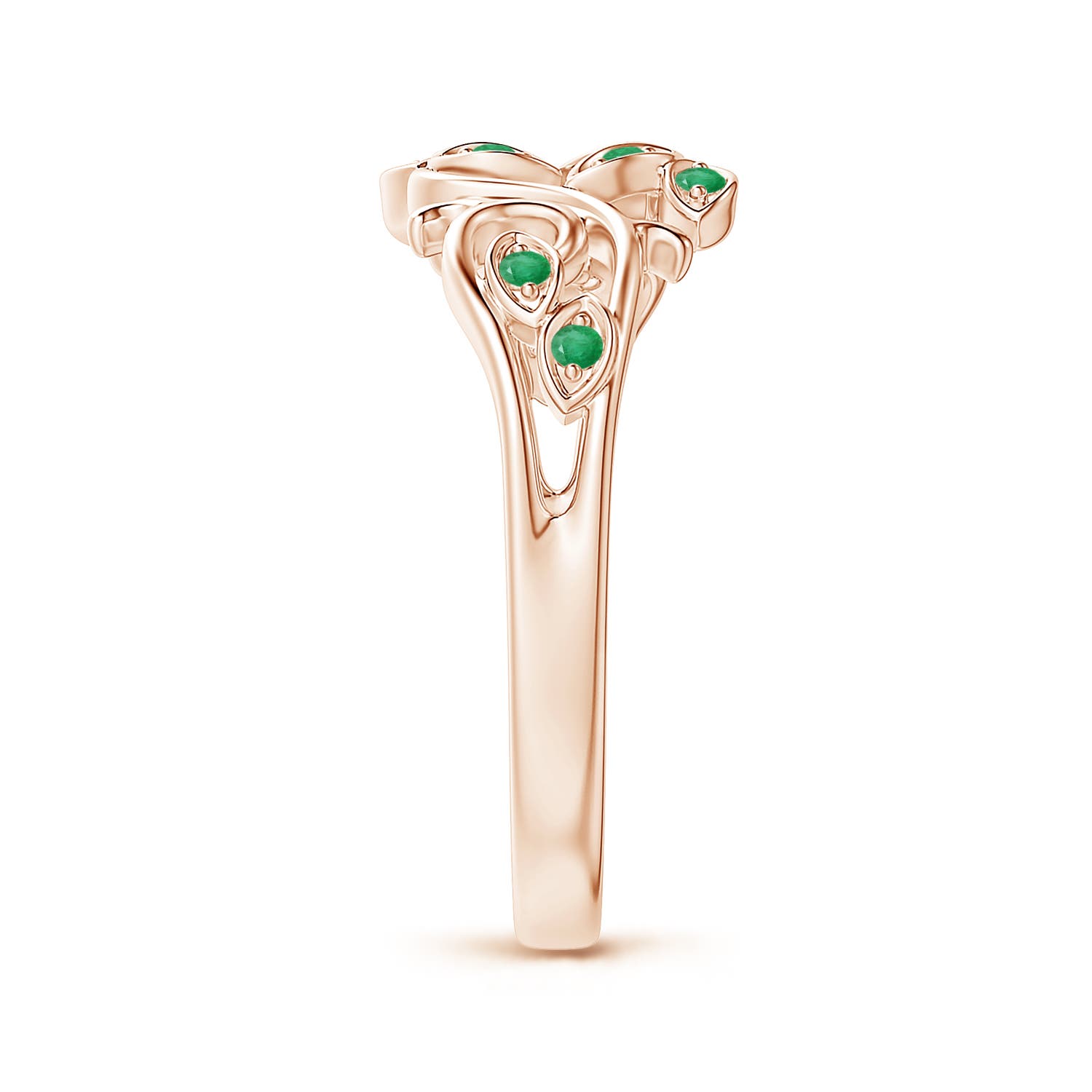 A - Emerald / 0.15 CT / 14 KT Rose Gold