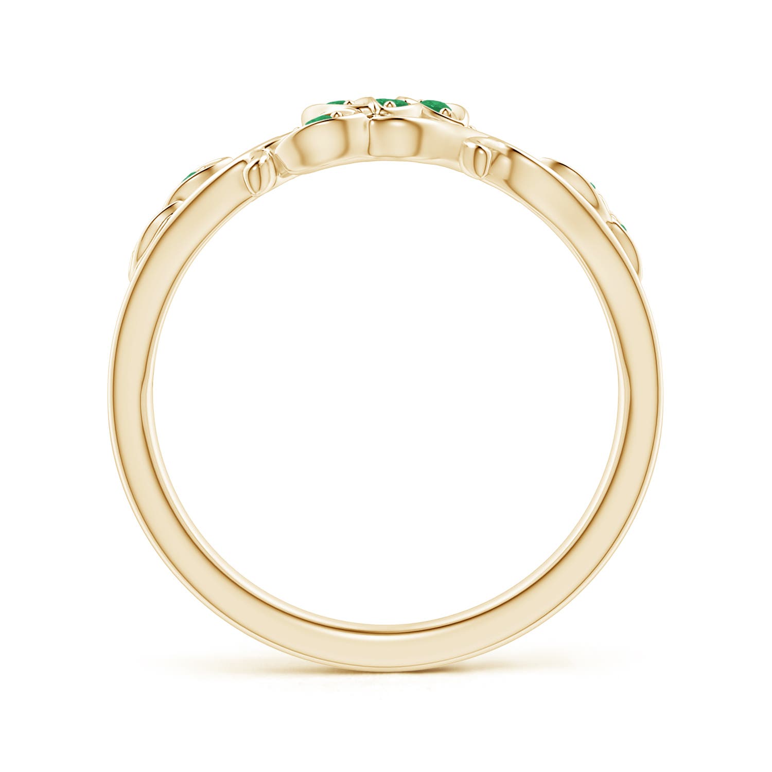 A - Emerald / 0.15 CT / 14 KT Yellow Gold