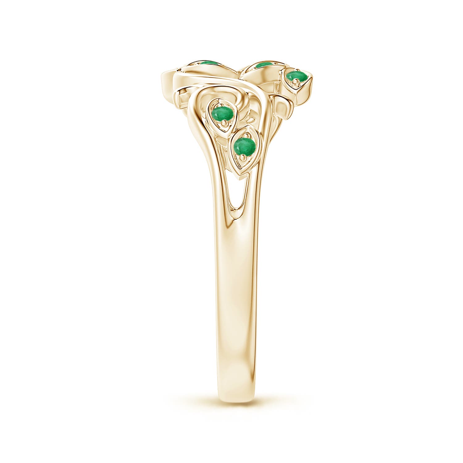 A - Emerald / 0.15 CT / 14 KT Yellow Gold