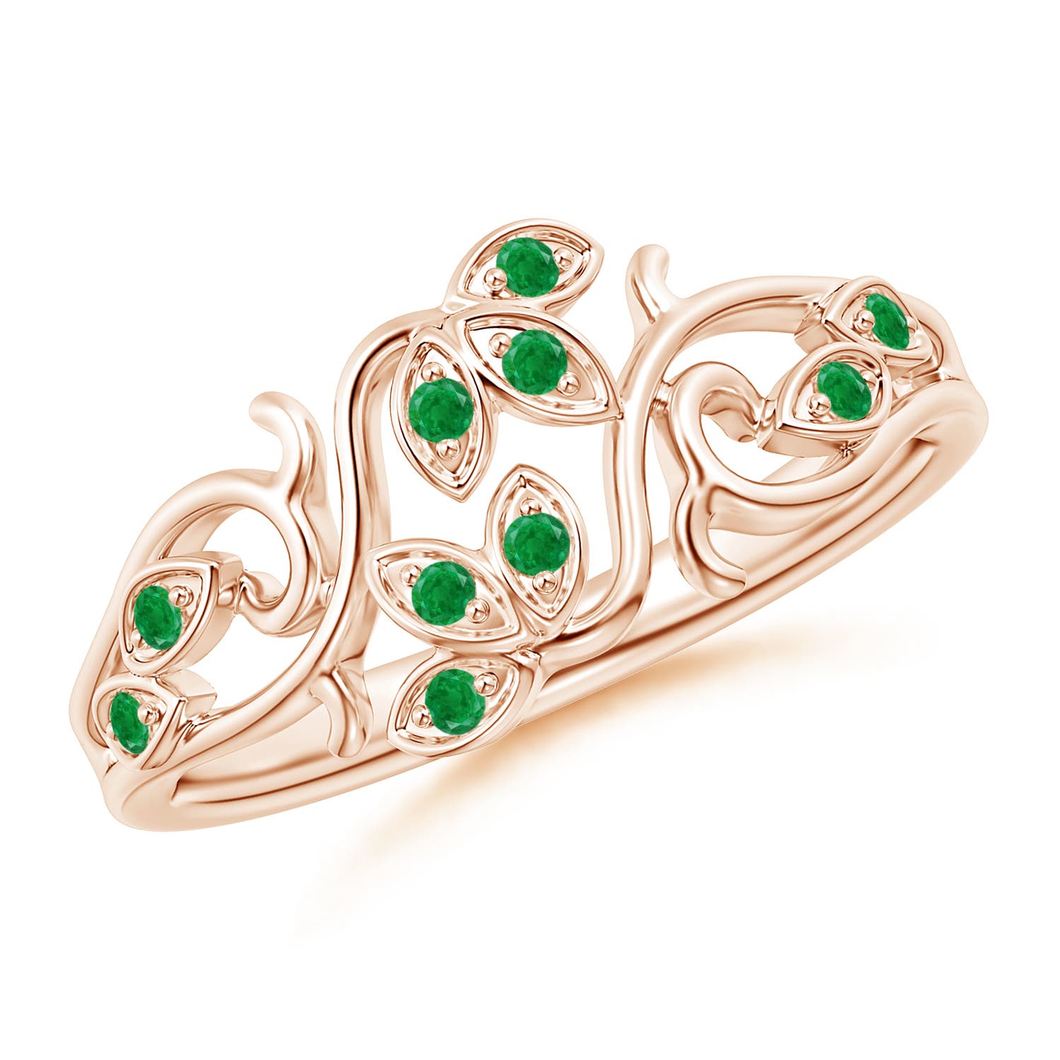 AA - Emerald / 0.15 CT / 14 KT Rose Gold