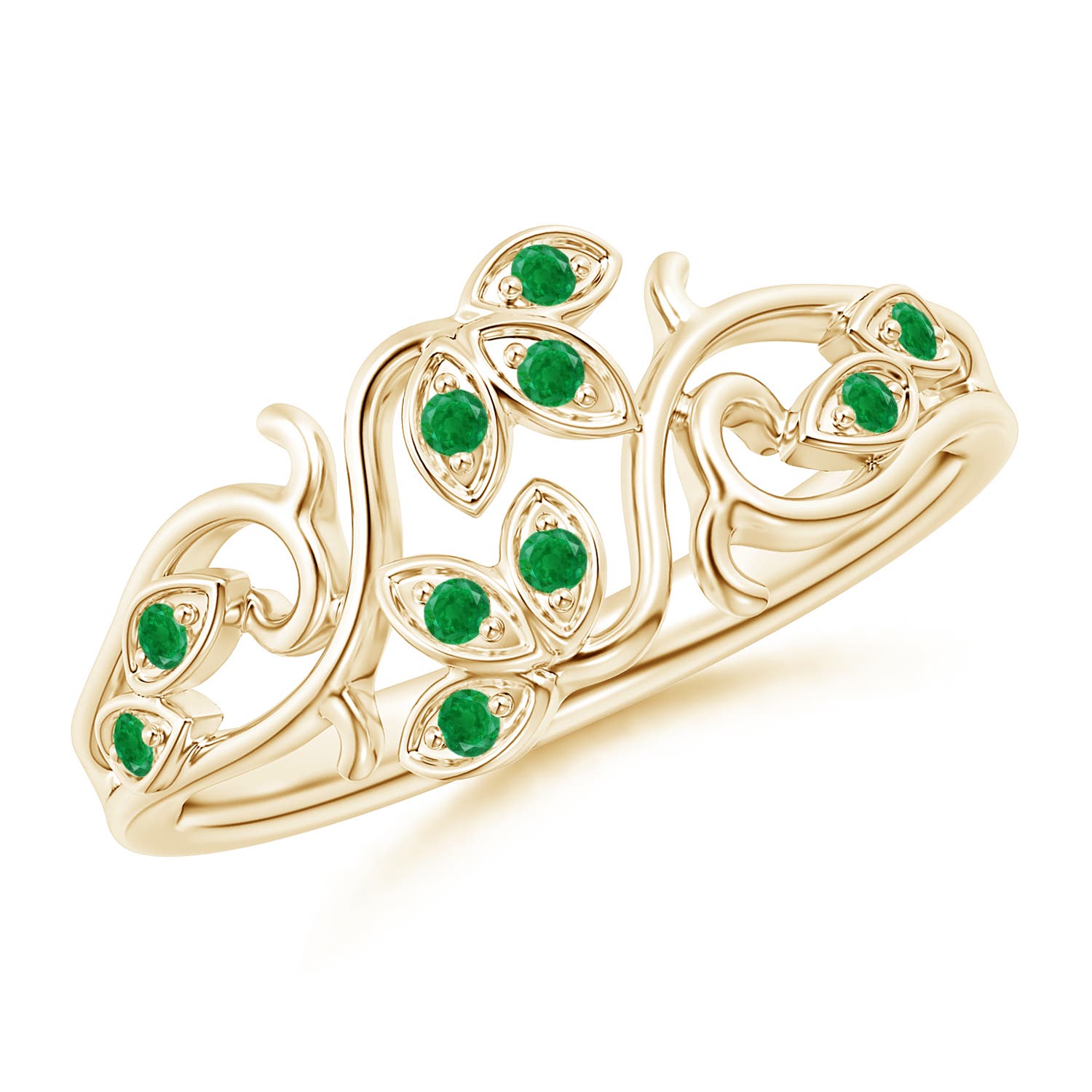 AA - Emerald / 0.15 CT / 14 KT Yellow Gold