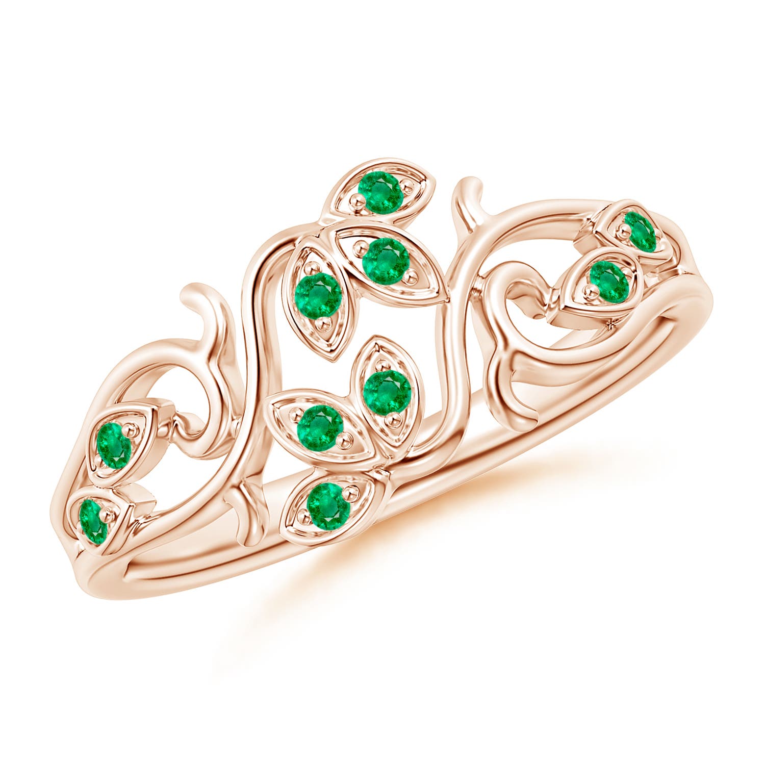 AAA - Emerald / 0.15 CT / 14 KT Rose Gold