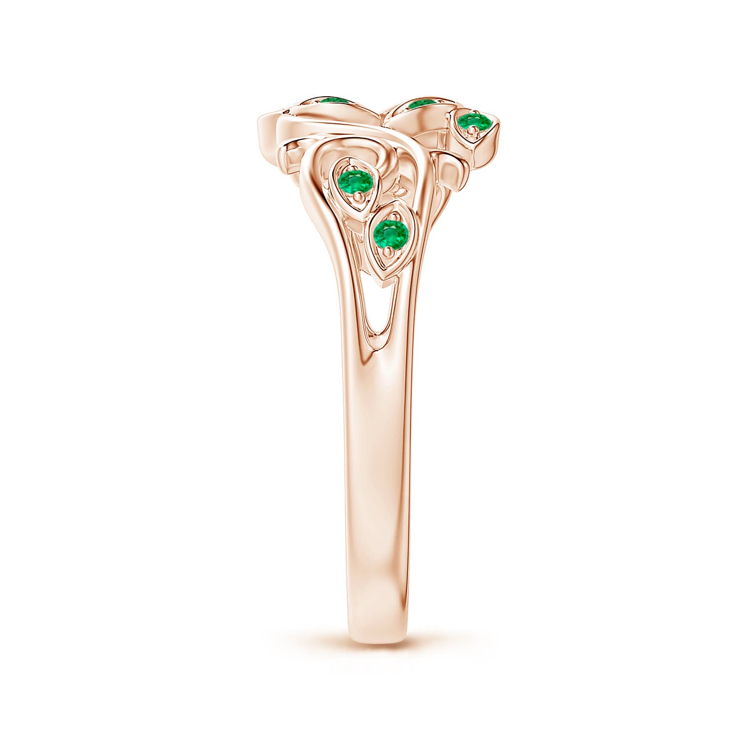 AAA - Emerald / 0.15 CT / 14 KT Rose Gold