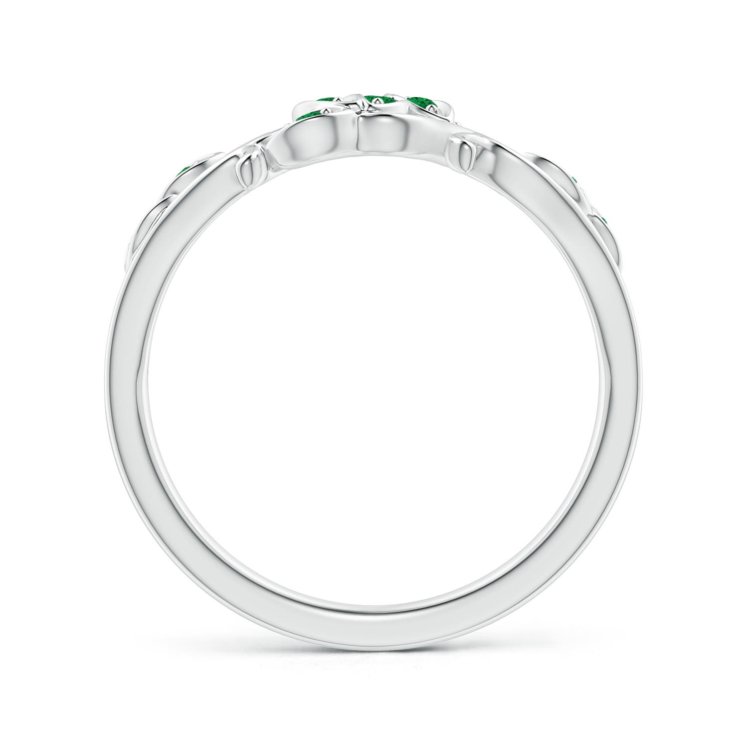 AAA - Emerald / 0.15 CT / 14 KT White Gold