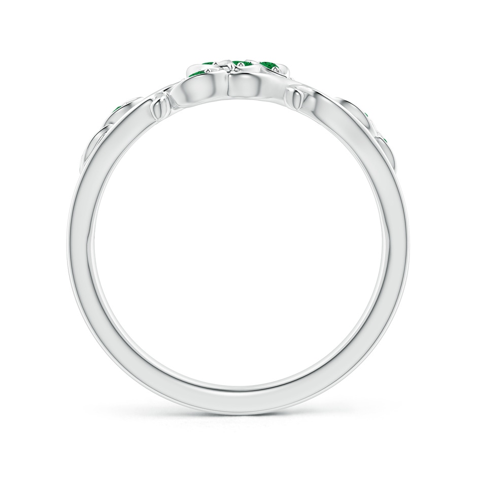 1.3mm AAA Nature Inspired Pavé-Set Emerald Leaf and Vine Ring in White Gold side-1
