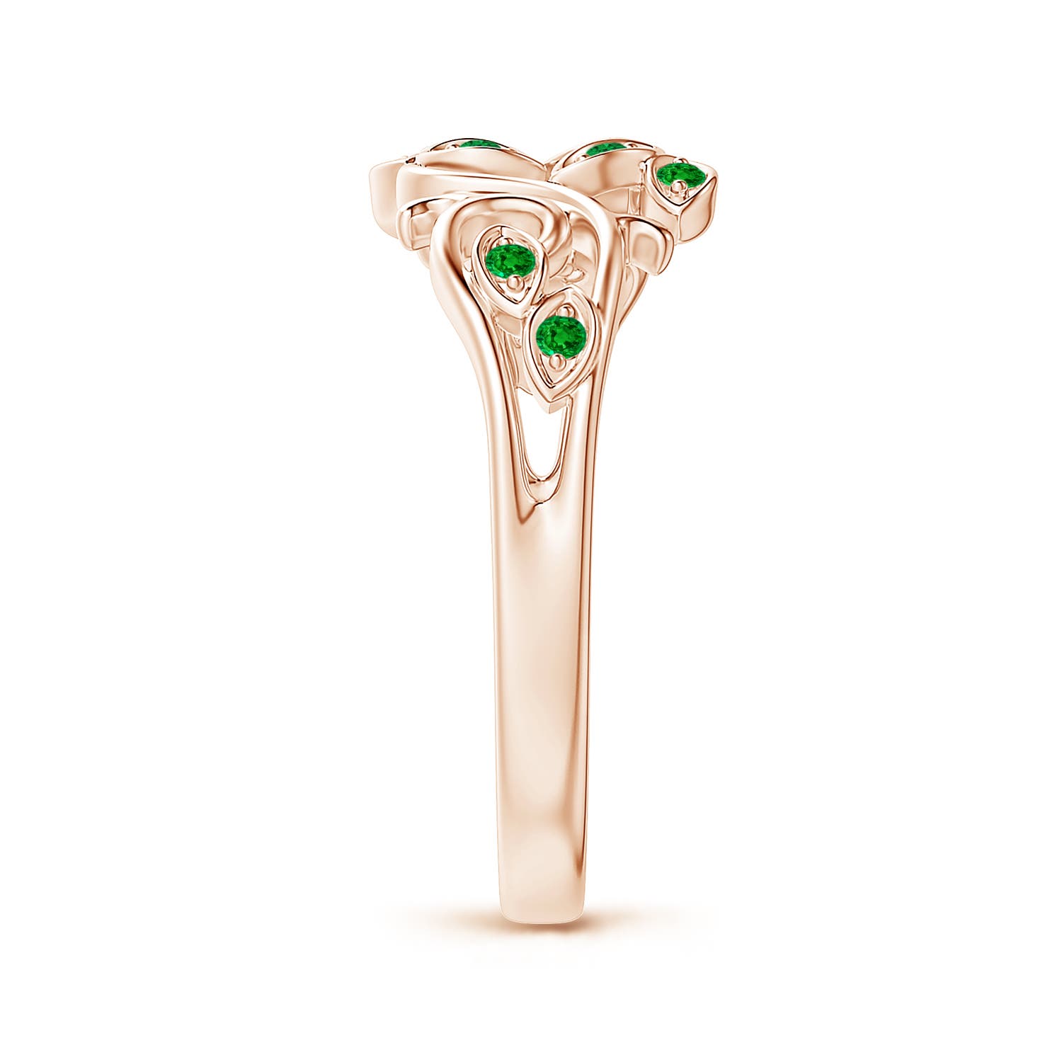 AAAA - Emerald / 0.15 CT / 14 KT Rose Gold