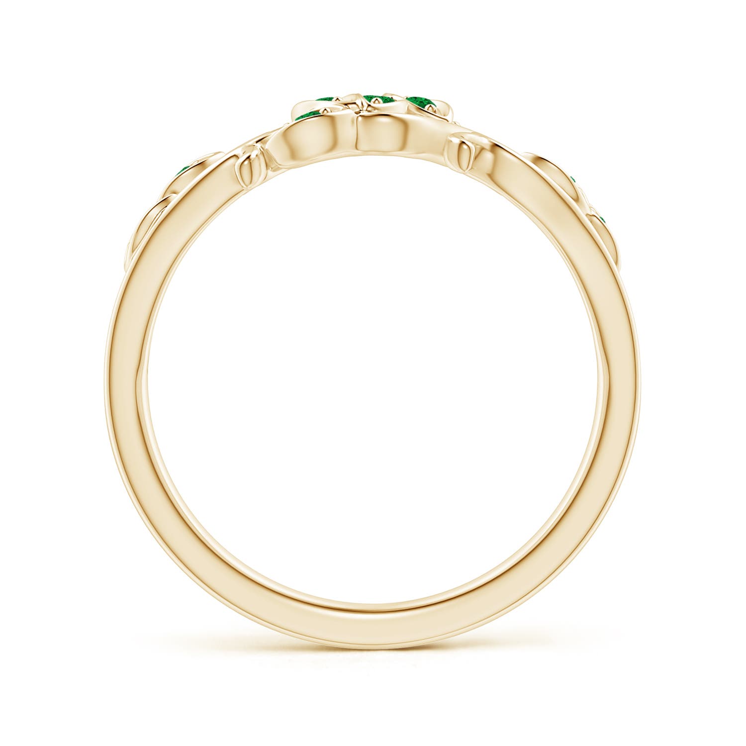 AAAA - Emerald / 0.15 CT / 14 KT Yellow Gold