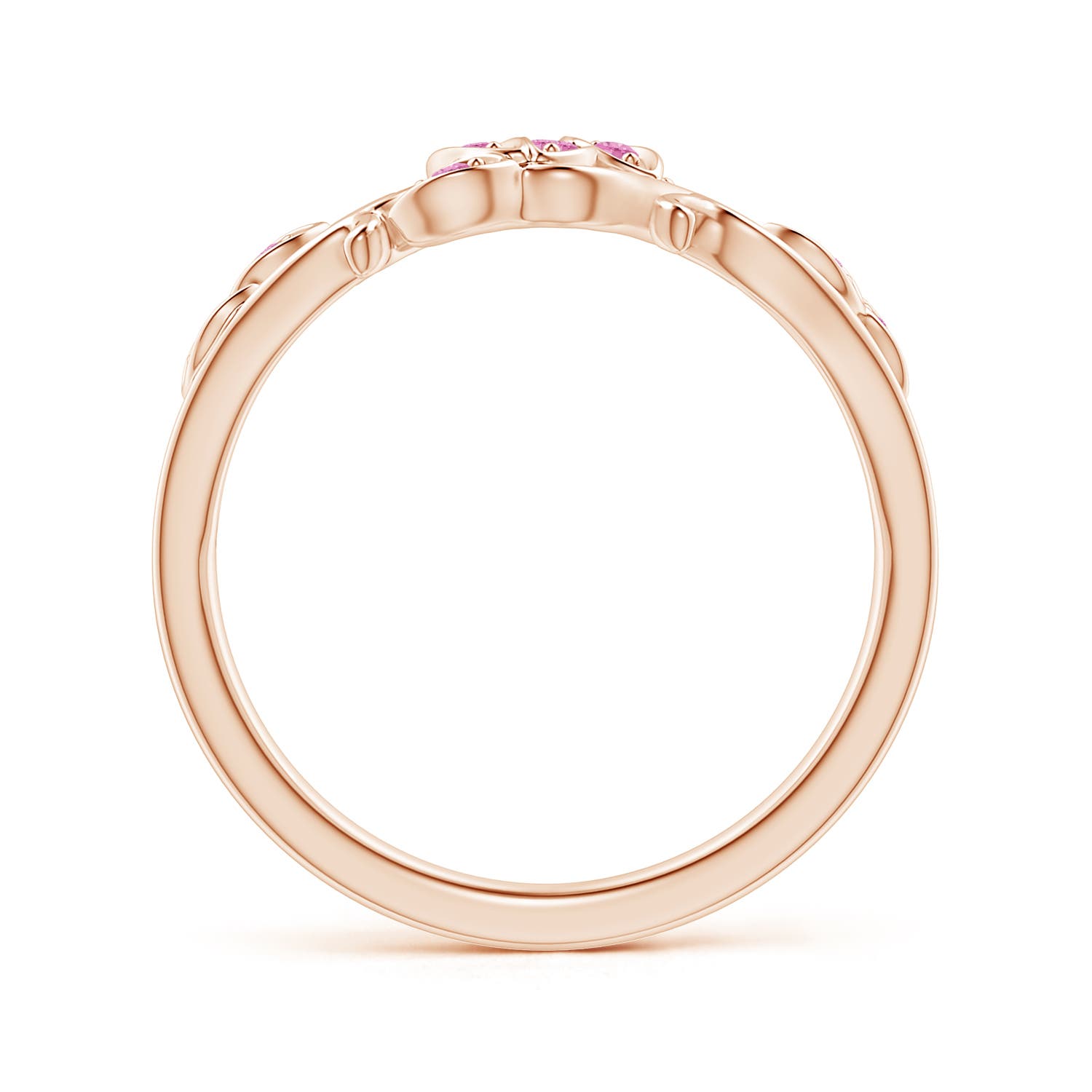 A - Pink Sapphire / 0.12 CT / 14 KT Rose Gold