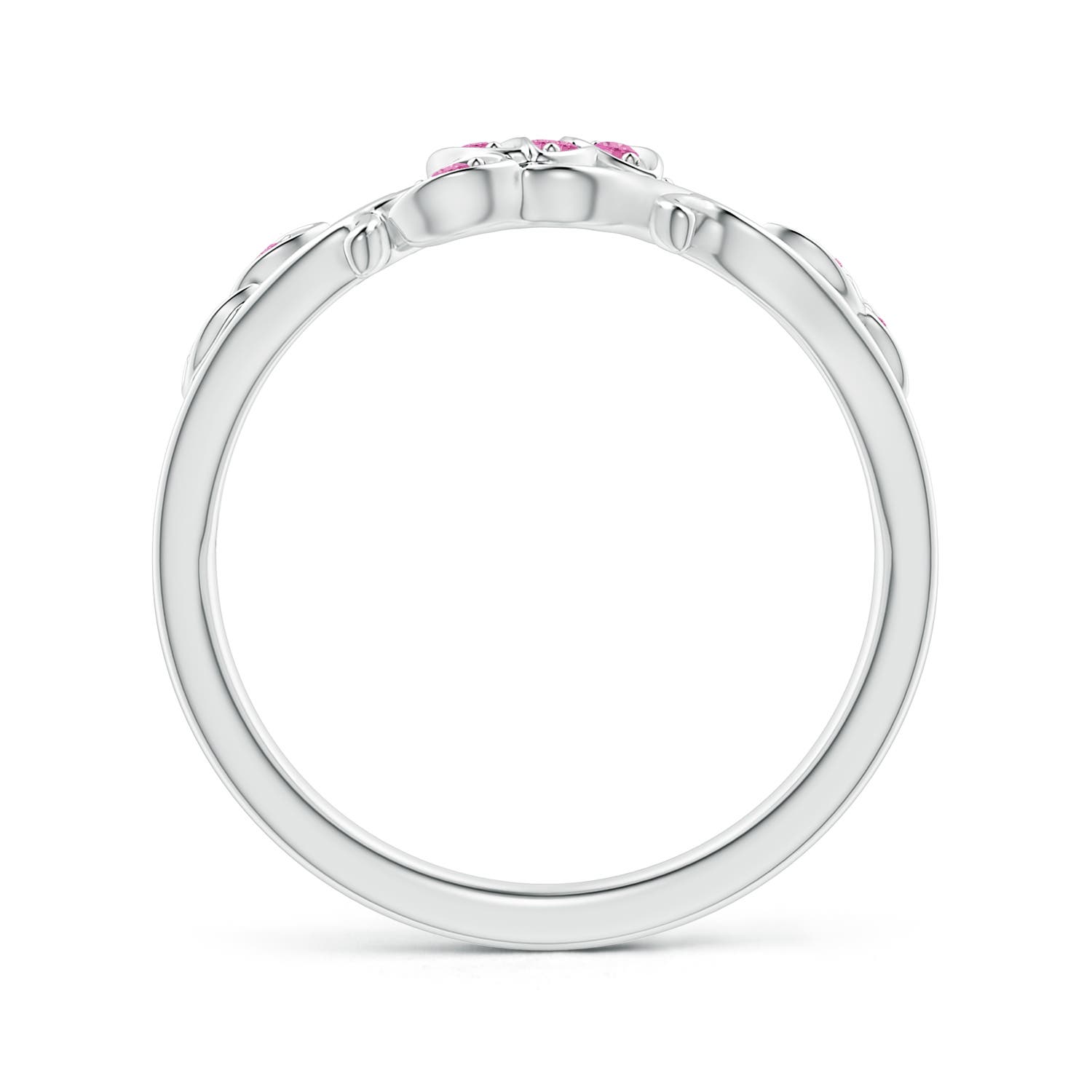 AA - Pink Sapphire / 0.12 CT / 14 KT White Gold