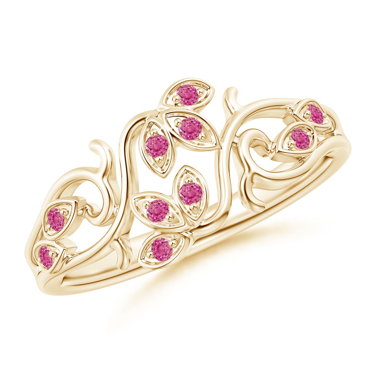 AAA - Pink Sapphire / 0.12 CT / 14 KT Yellow Gold