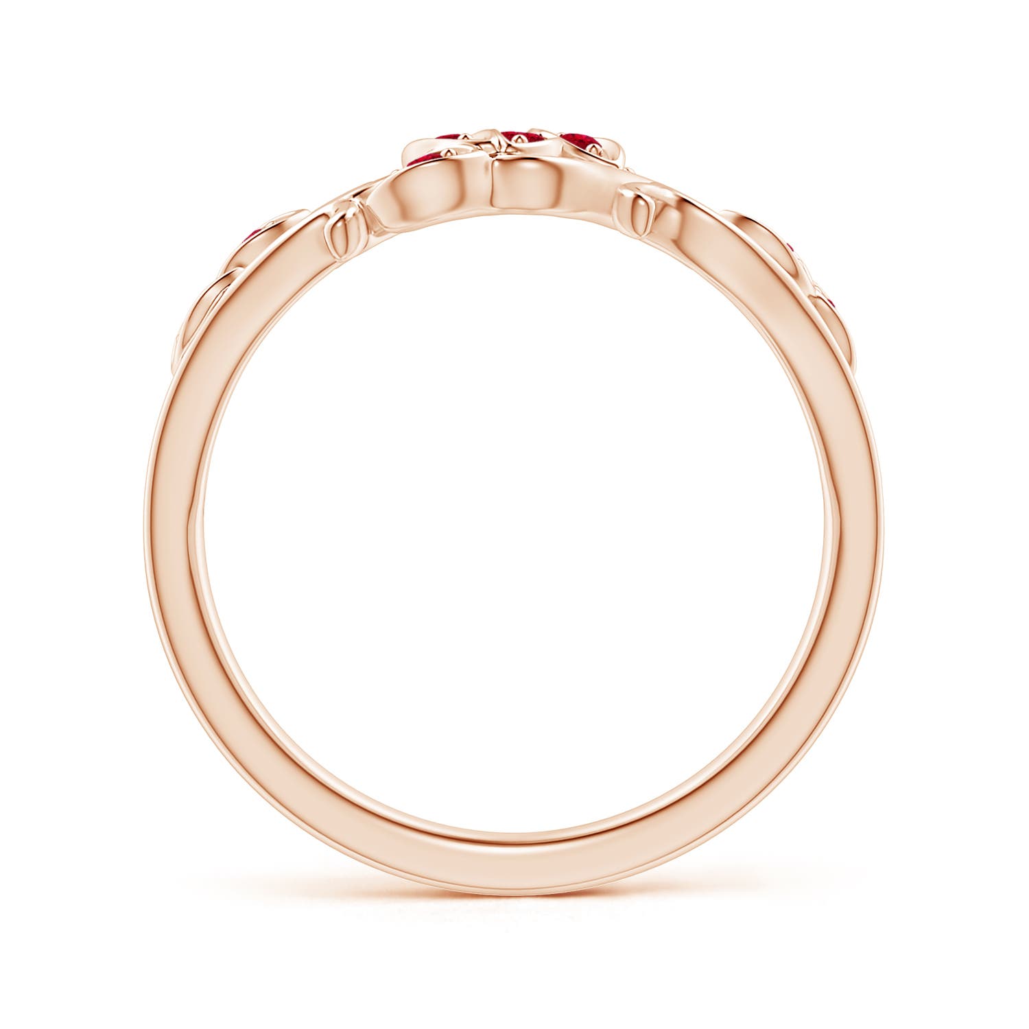 AAA - Ruby / 0.15 CT / 14 KT Rose Gold