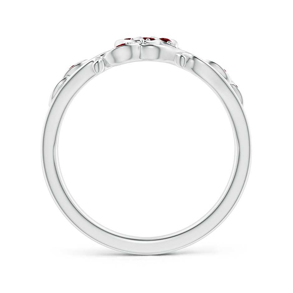 1.3mm AAAA Nature Inspired Pavé-Set Ruby Leaf and Vine Ring in White Gold side-1