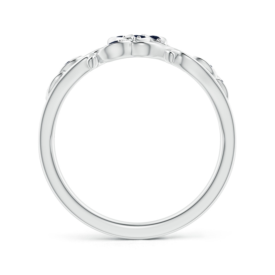 1.3mm A Nature Inspired Pavé-Set Sapphire Leaf and Vine Ring in 9K White Gold side 1