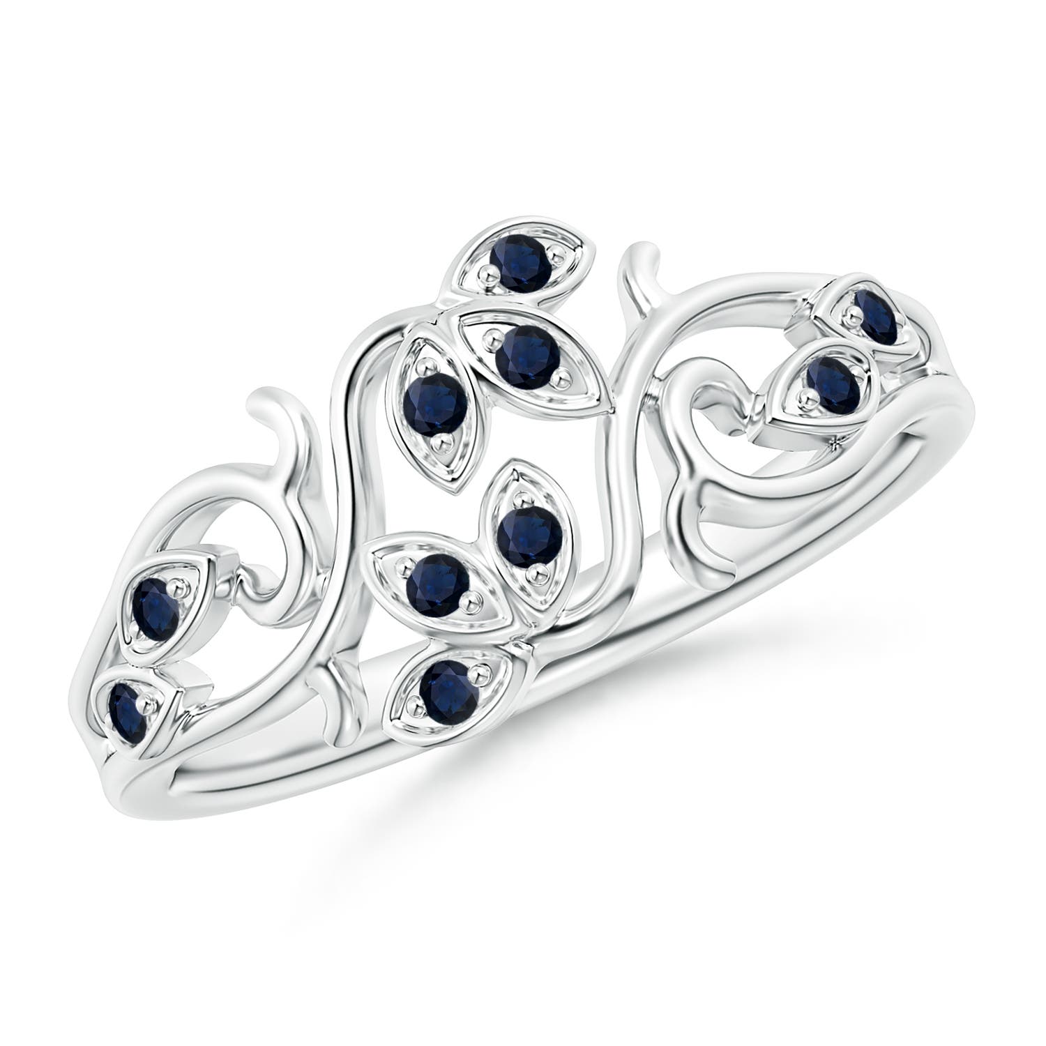 A - Blue Sapphire / 0.12 CT / 14 KT White Gold