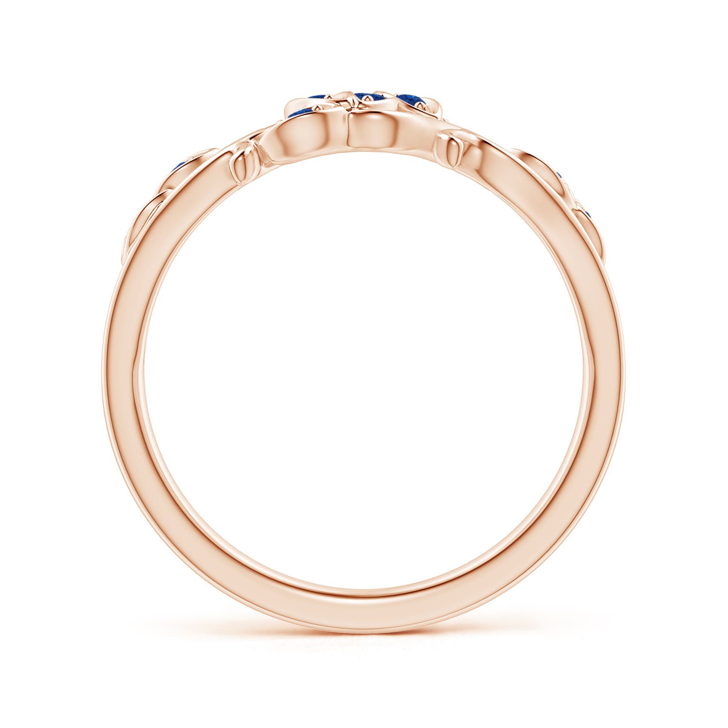 AAA - Blue Sapphire / 0.12 CT / 14 KT Rose Gold