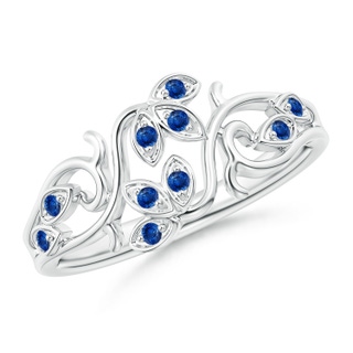 1.3mm AAA Nature Inspired Pavé-Set Sapphire Leaf and Vine Ring in White Gold