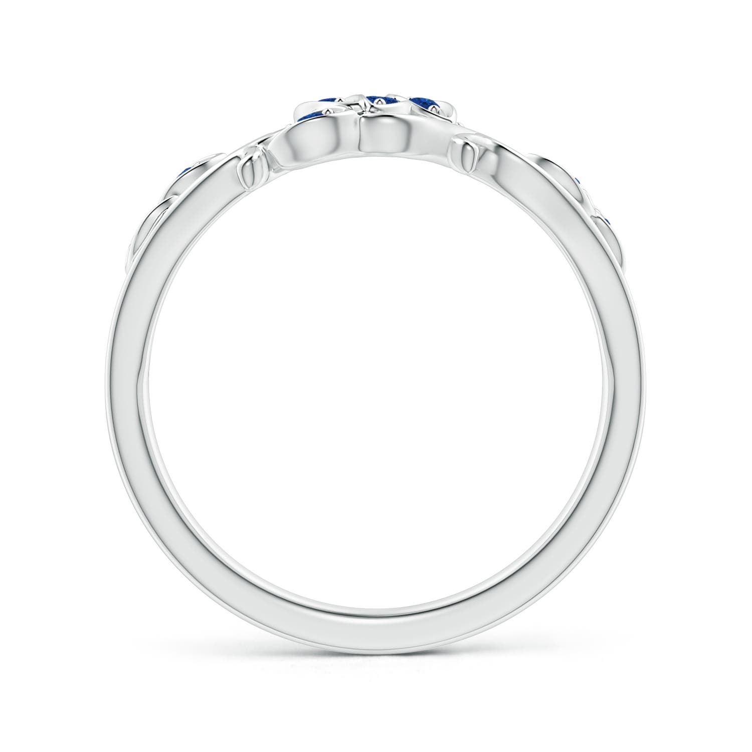 AAA - Blue Sapphire / 0.12 CT / 14 KT White Gold