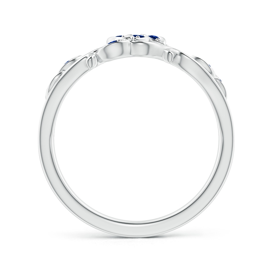 1.3mm AAAA Nature Inspired Pavé-Set Sapphire Leaf and Vine Ring in 10K White Gold side 1