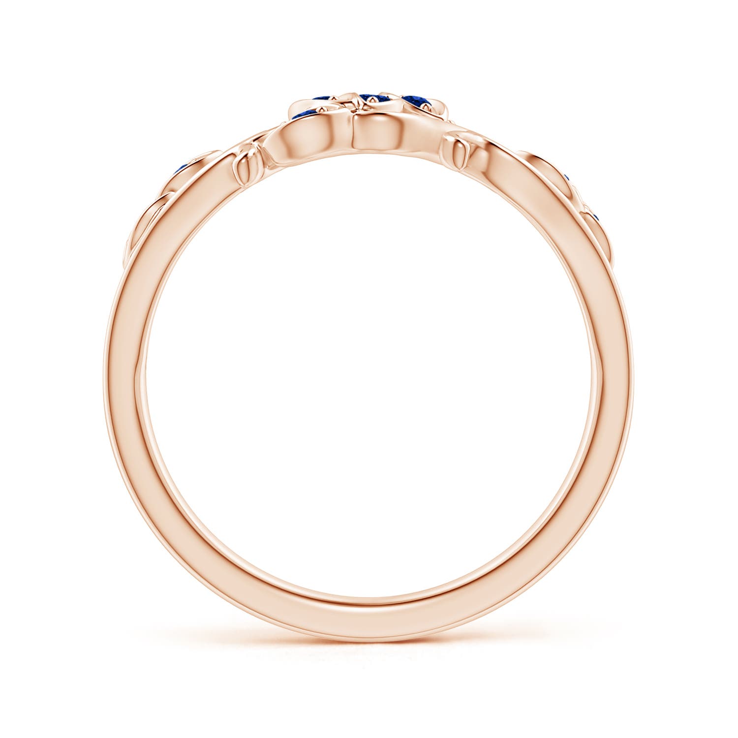 AAAA - Blue Sapphire / 0.12 CT / 14 KT Rose Gold