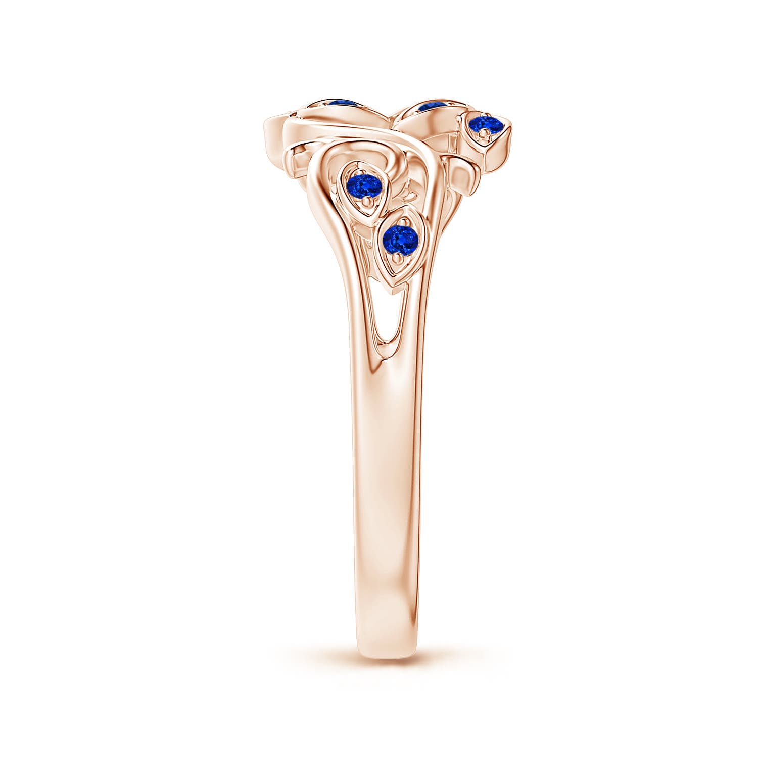 AAAA - Blue Sapphire / 0.12 CT / 14 KT Rose Gold