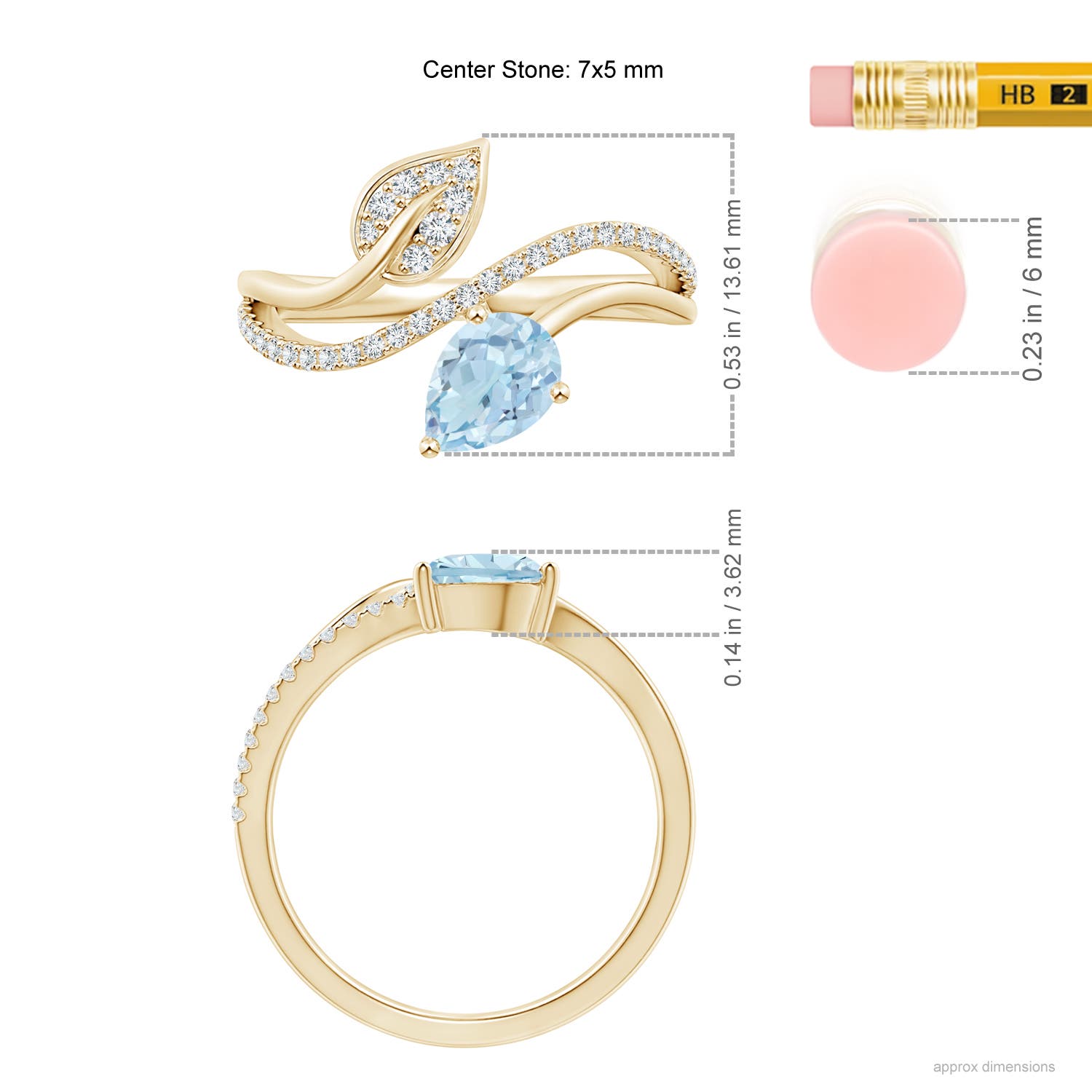 AA - Aquamarine / 0.77 CT / 14 KT Yellow Gold