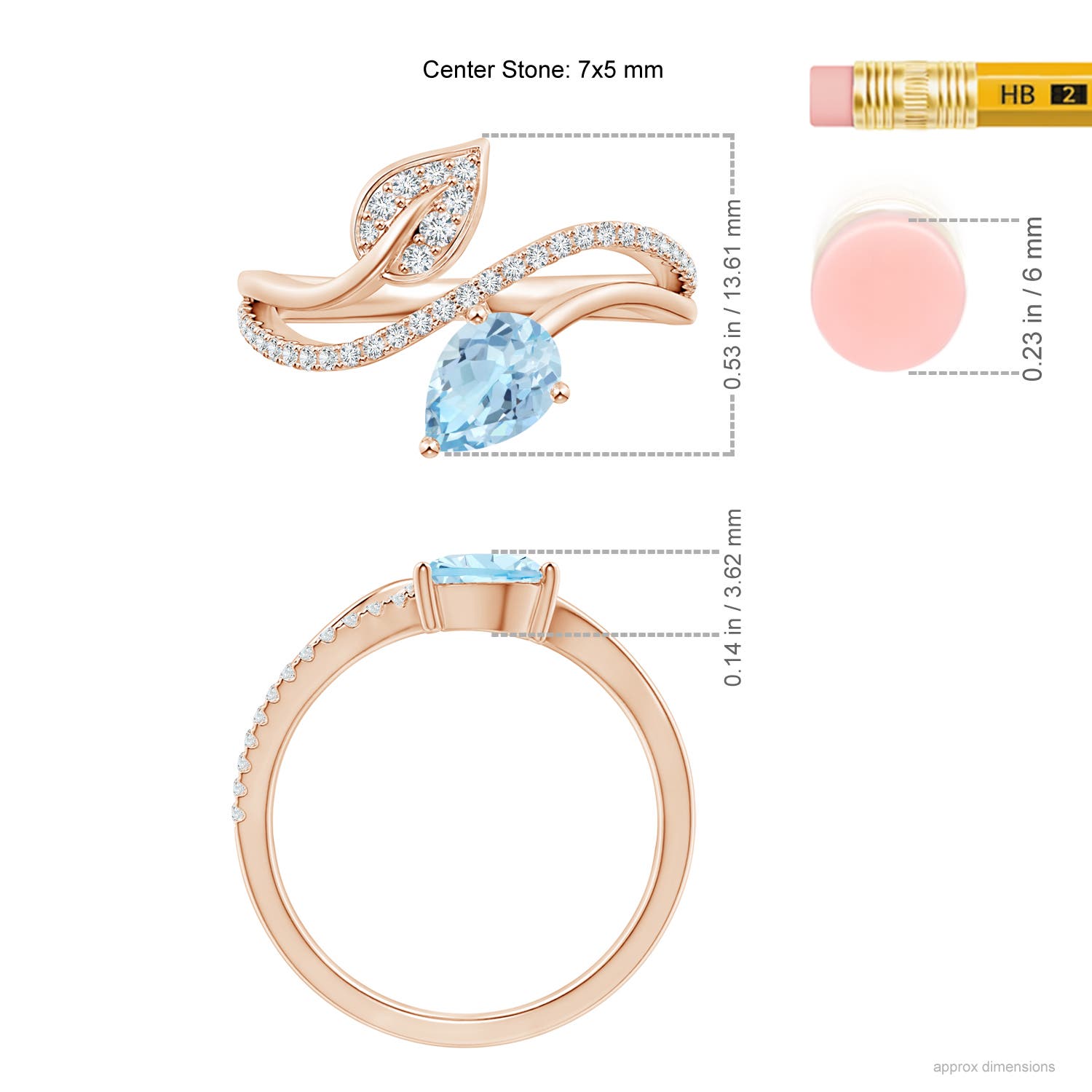 AAA - Aquamarine / 0.77 CT / 14 KT Rose Gold