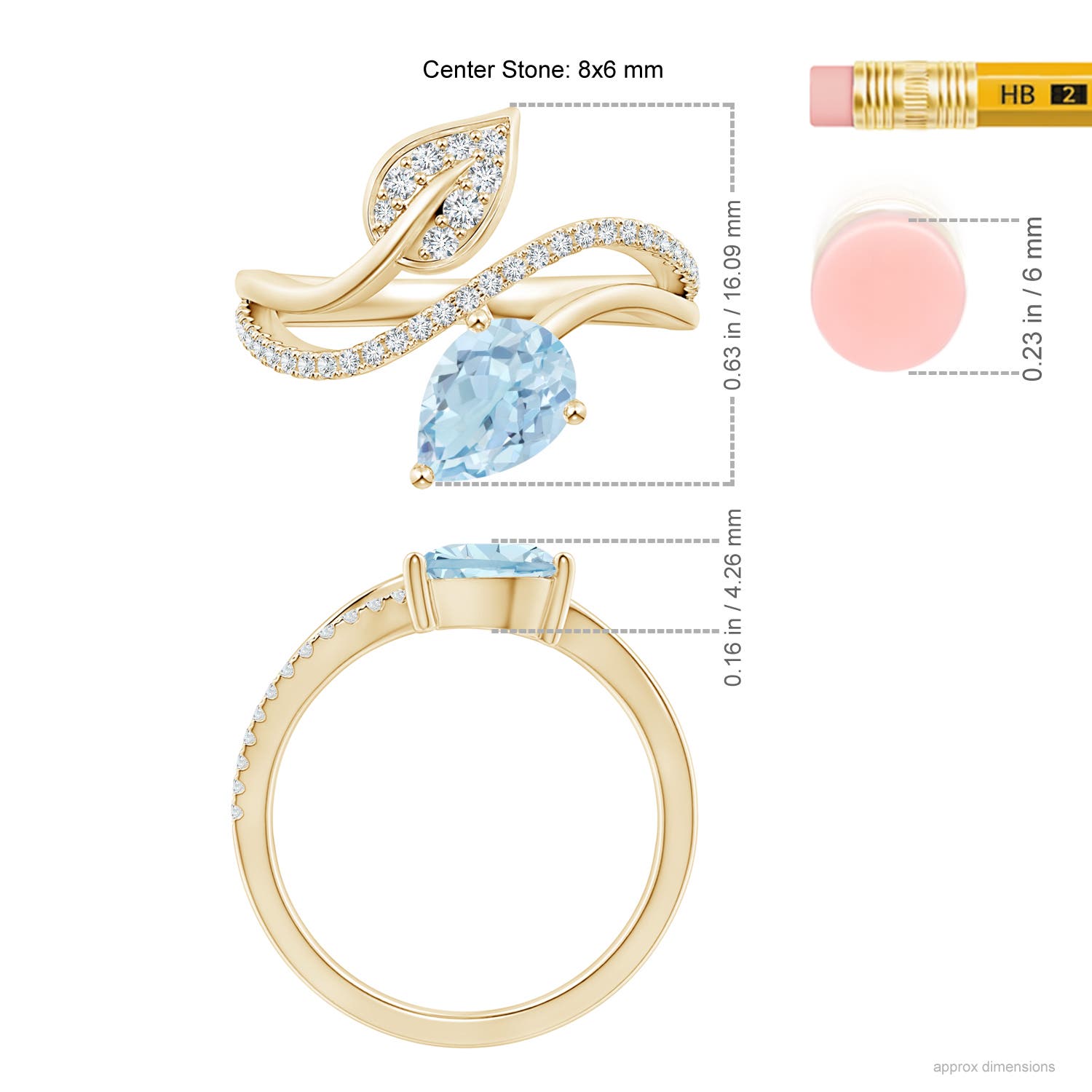 AA - Aquamarine / 1.1 CT / 14 KT Yellow Gold