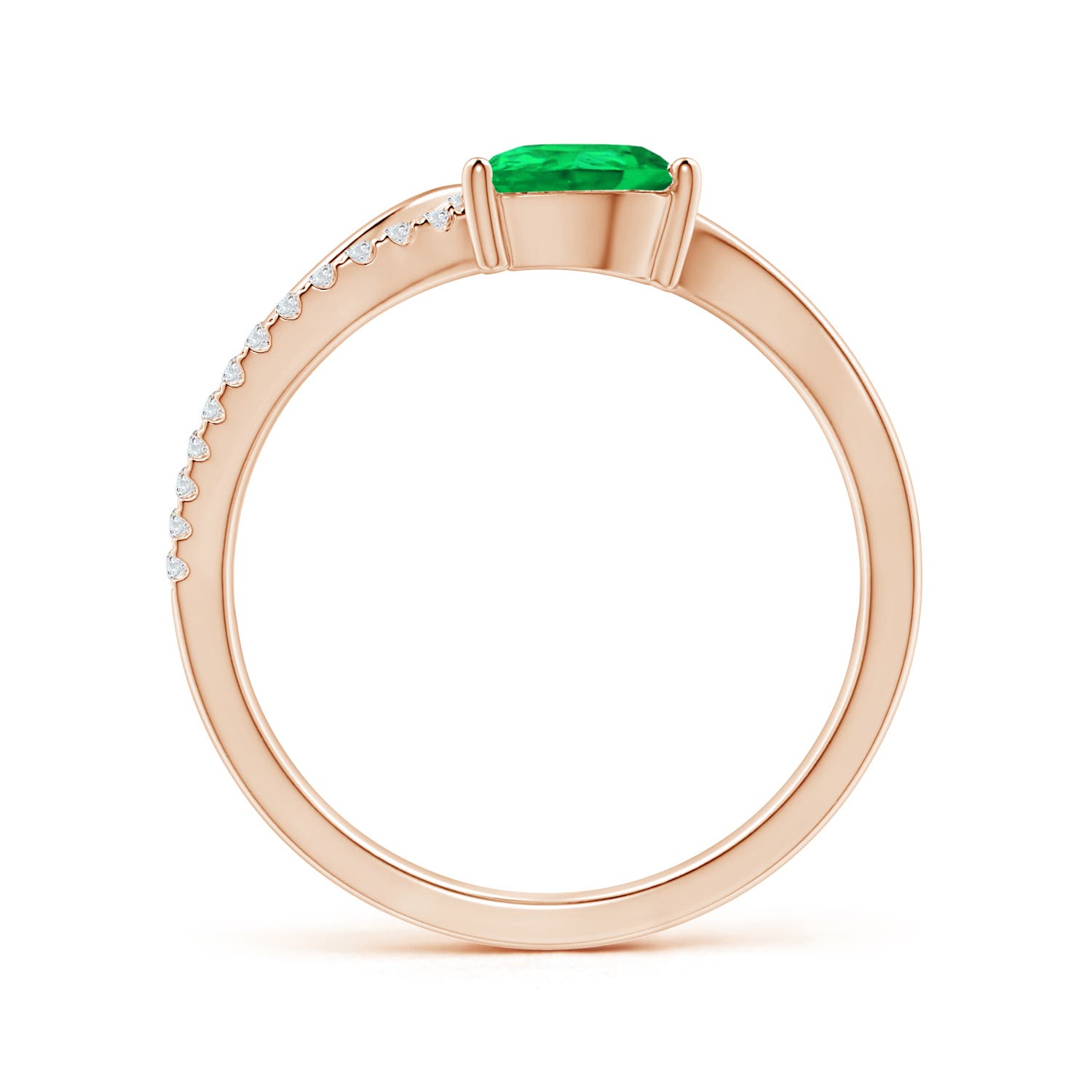 AAA - Emerald / 0.82 CT / 14 KT Rose Gold