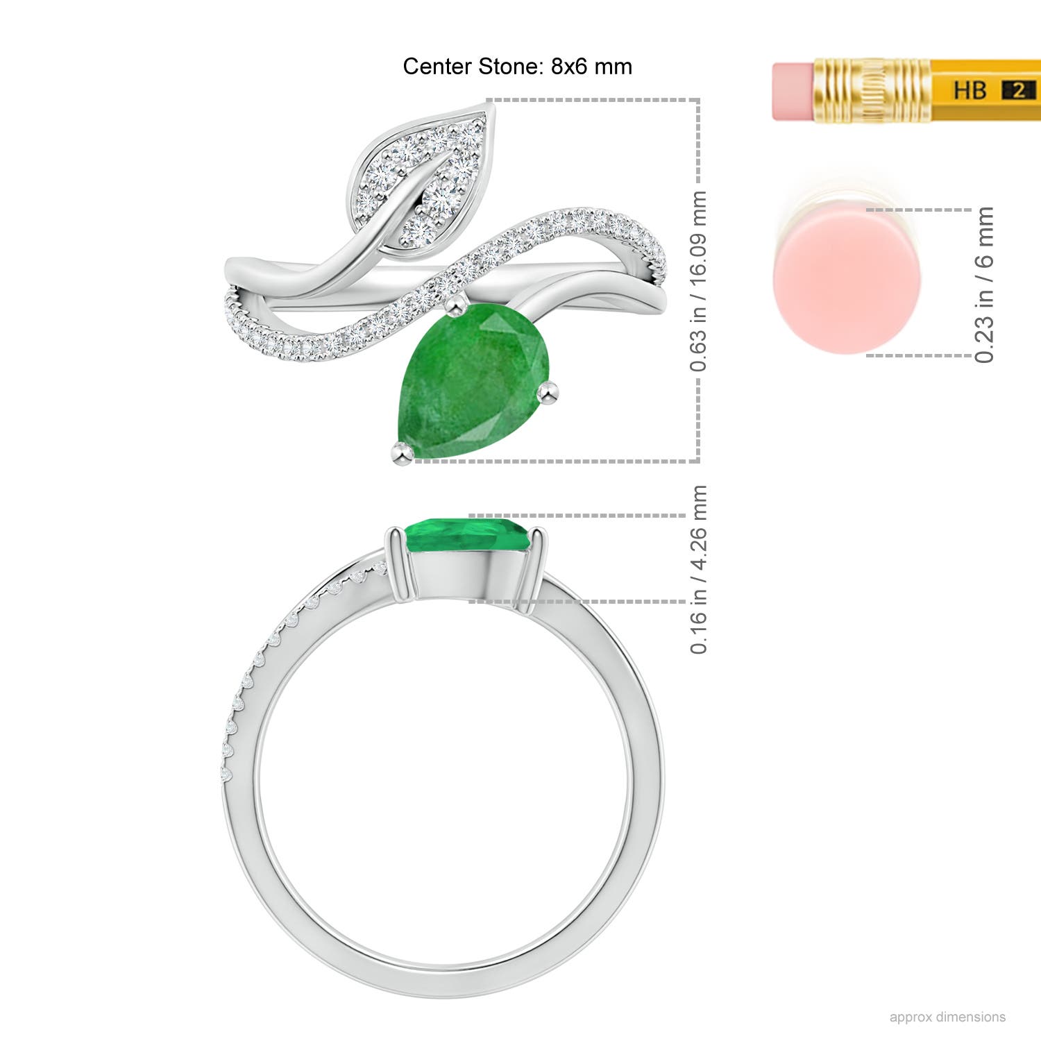 A - Emerald / 1.2 CT / 14 KT White Gold