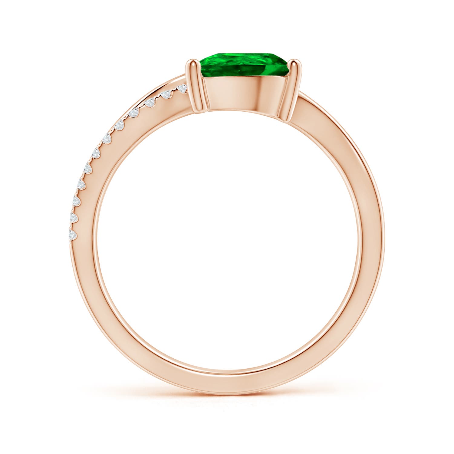 AAAA - Emerald / 1.2 CT / 14 KT Rose Gold