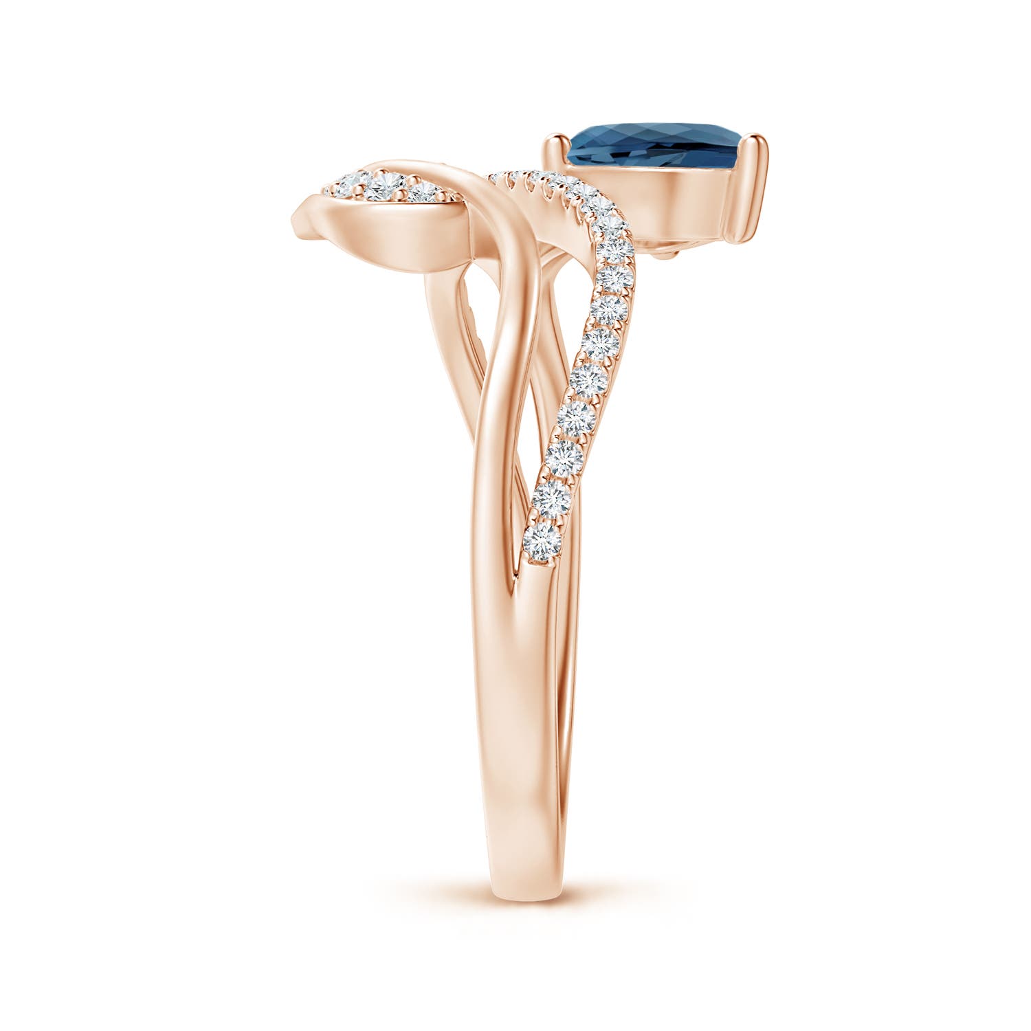 A - London Blue Topaz / 1.02 CT / 14 KT Rose Gold