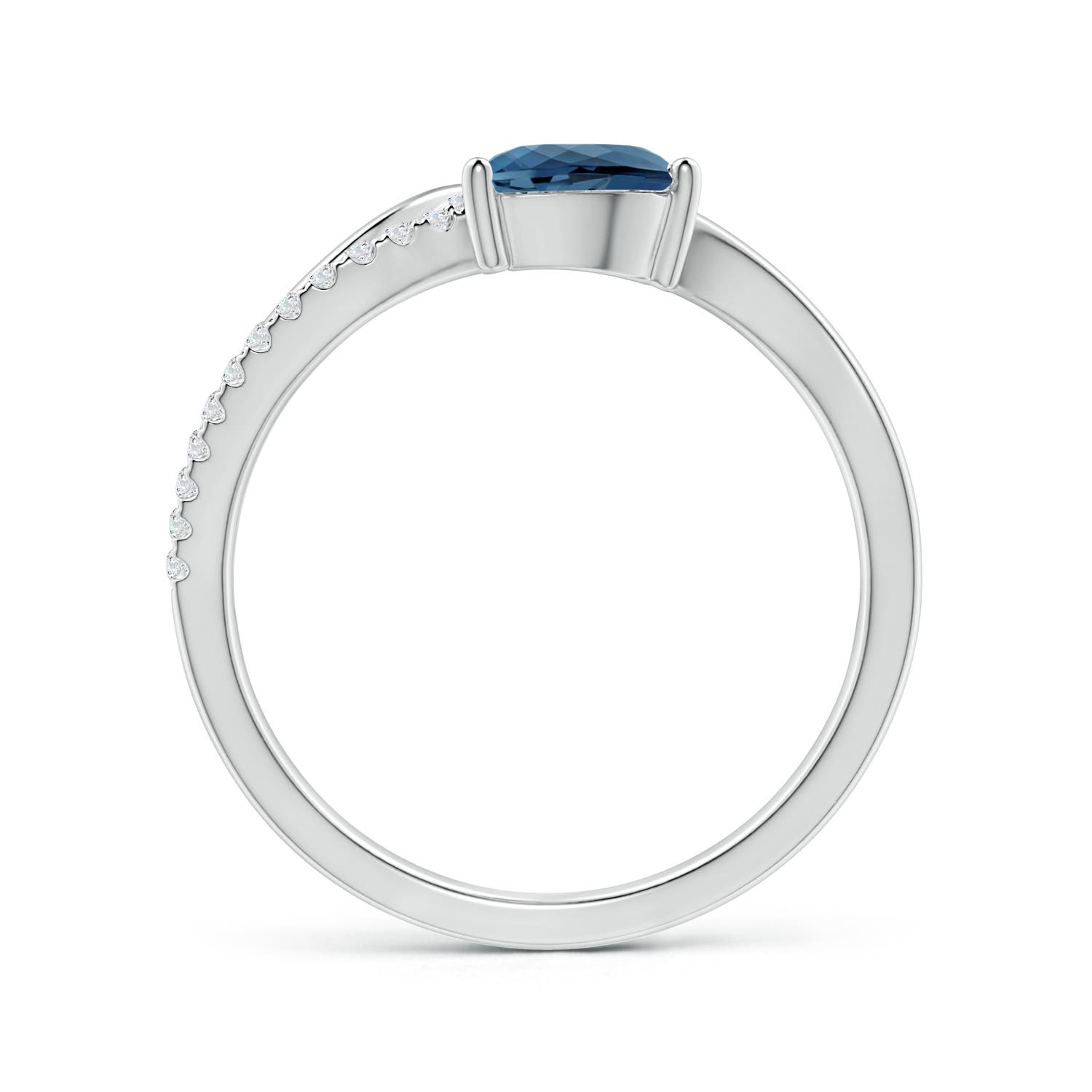 A - London Blue Topaz / 1.02 CT / 14 KT White Gold