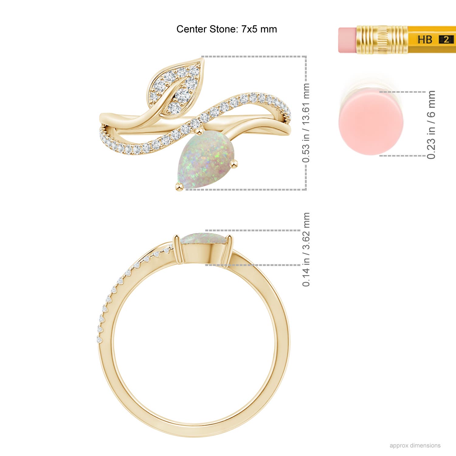 AAA - Opal / 0.64 CT / 14 KT Yellow Gold