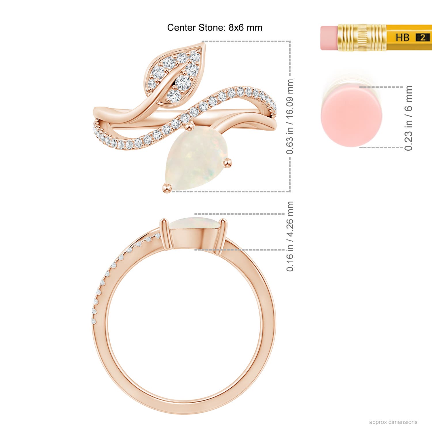 A - Opal / 0.95 CT / 14 KT Rose Gold