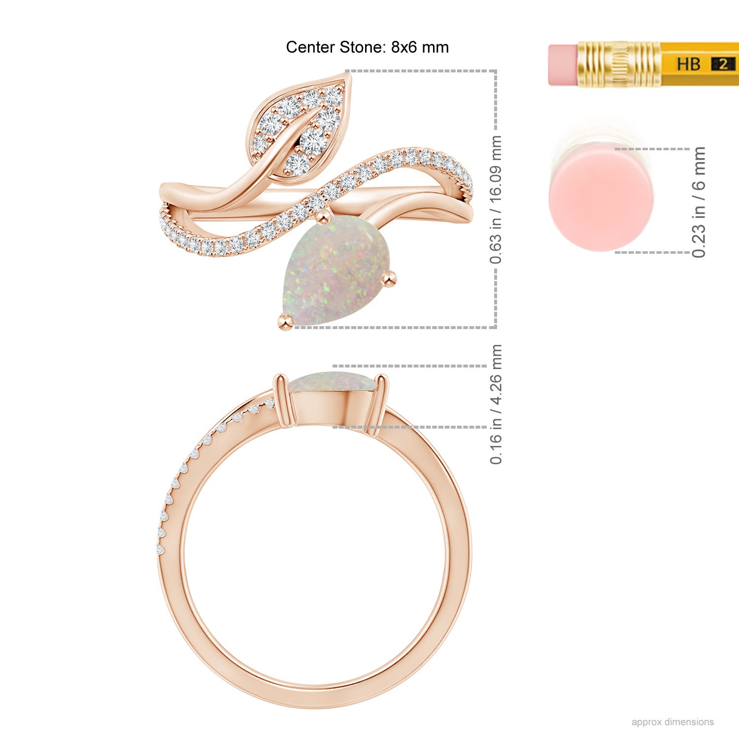 AA - Opal / 0.95 CT / 14 KT Rose Gold