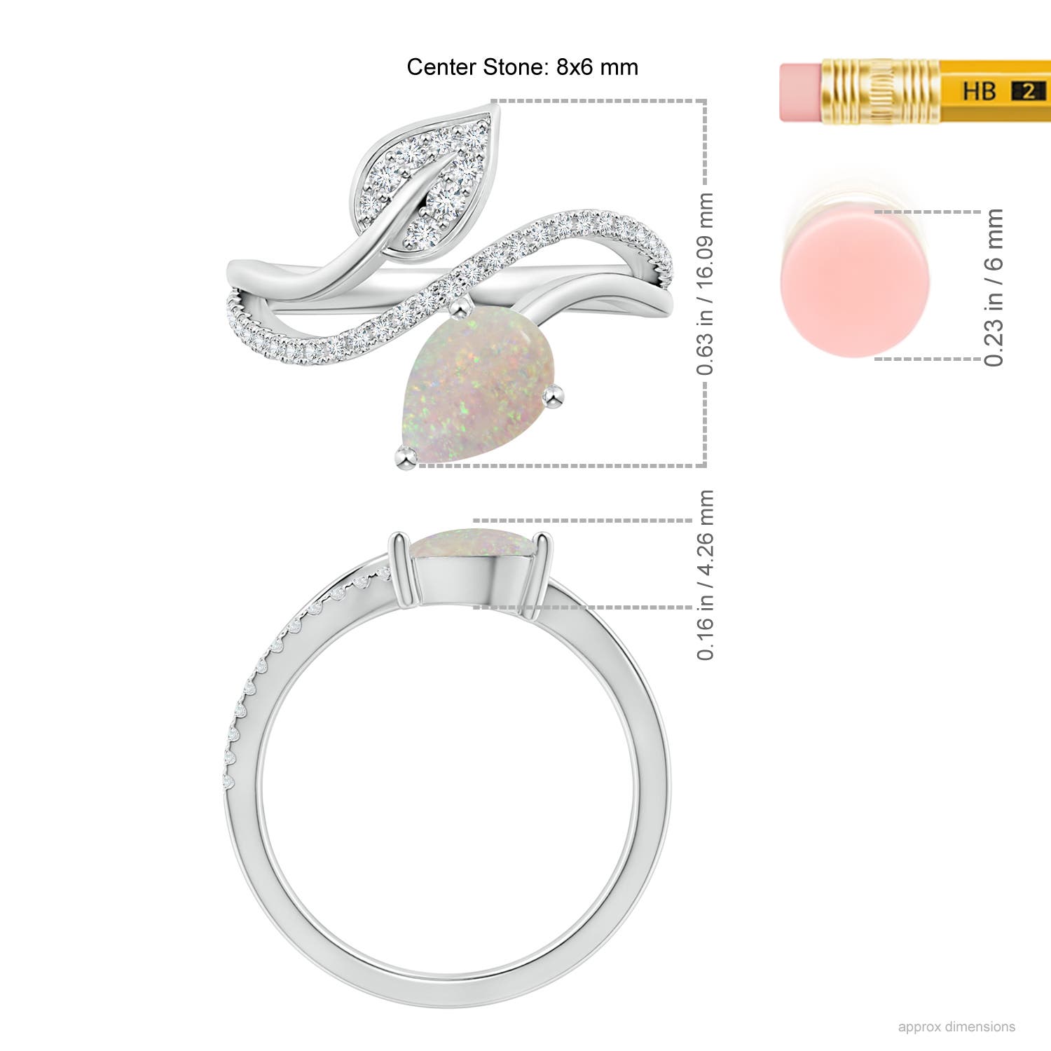 AA - Opal / 0.95 CT / 14 KT White Gold