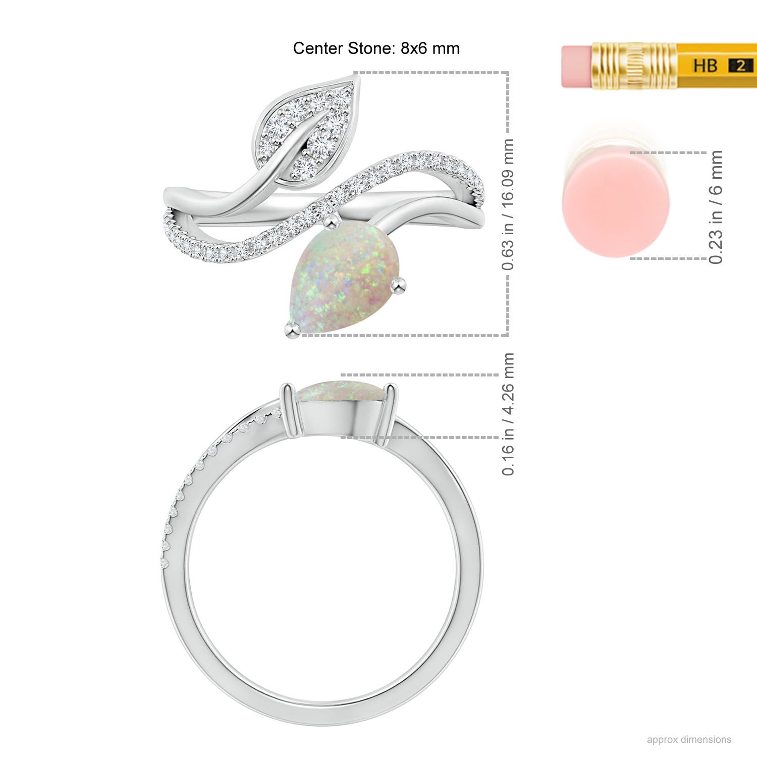 AAA - Opal / 0.95 CT / 14 KT White Gold