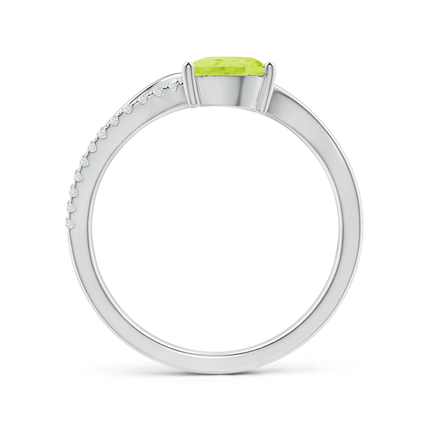 A - Peridot / 0.92 CT / 14 KT White Gold