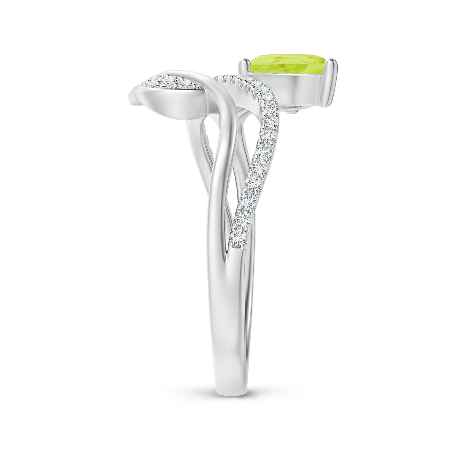 A - Peridot / 0.92 CT / 14 KT White Gold